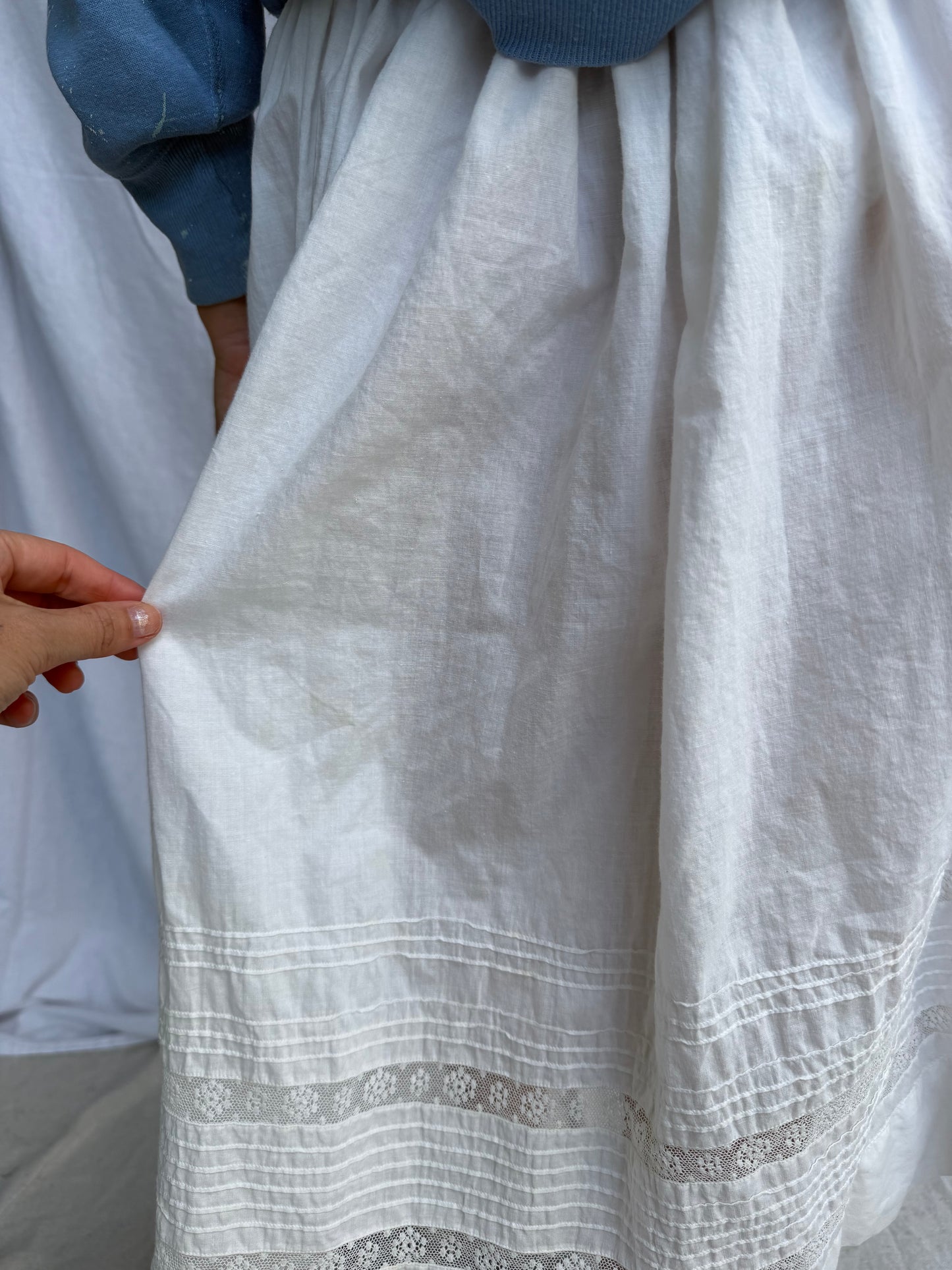 Reworked Antique Christening Gown Skirt 01