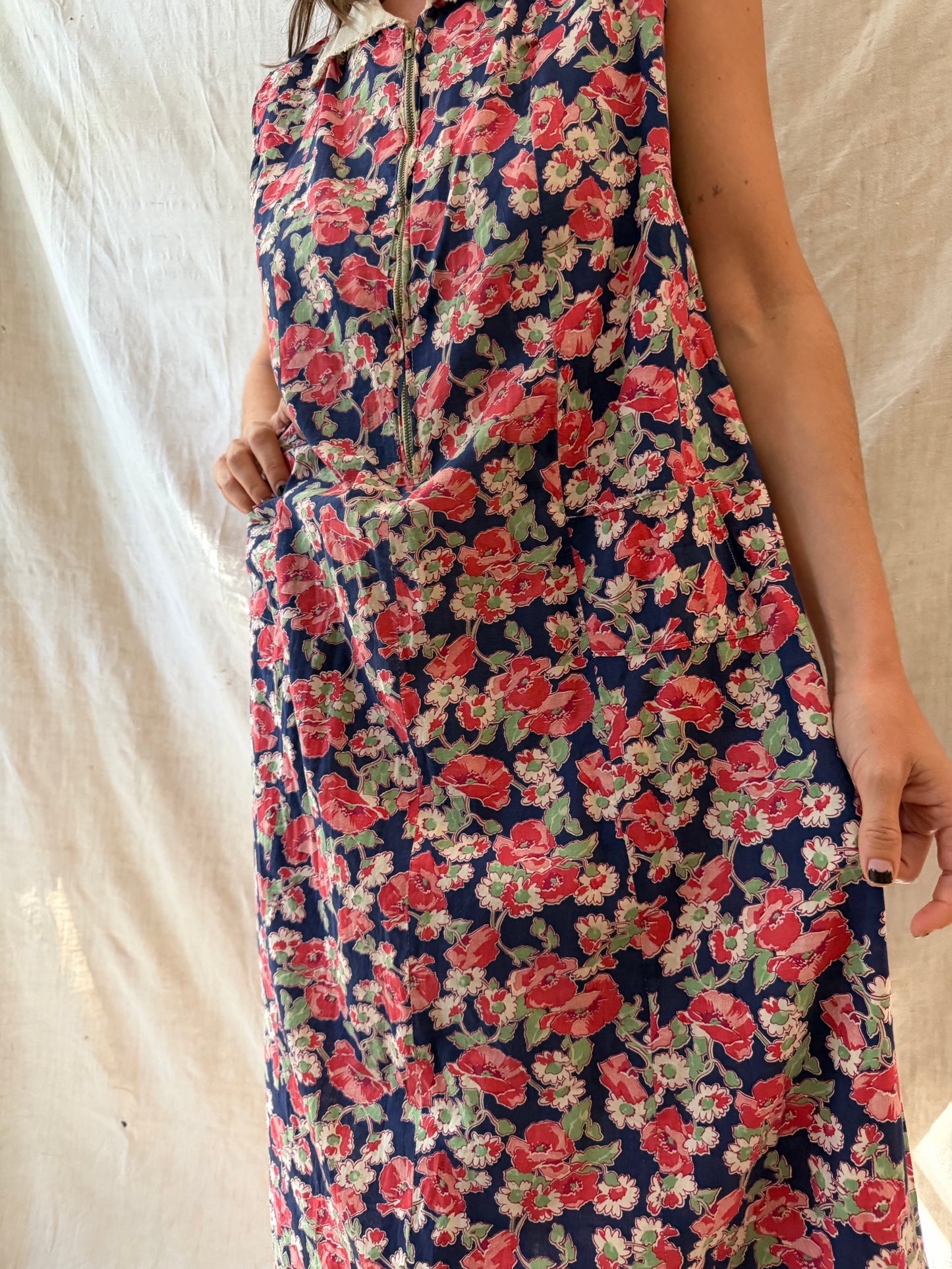 1940s Floral Feedsack Dress