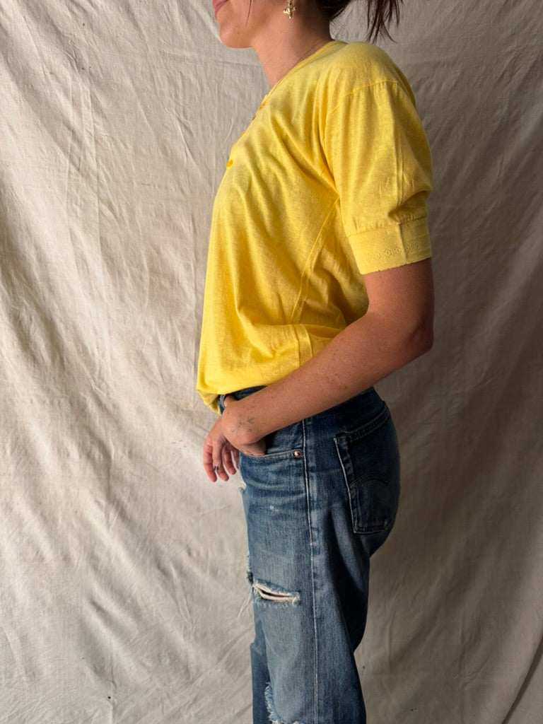Yellow Henley Tee