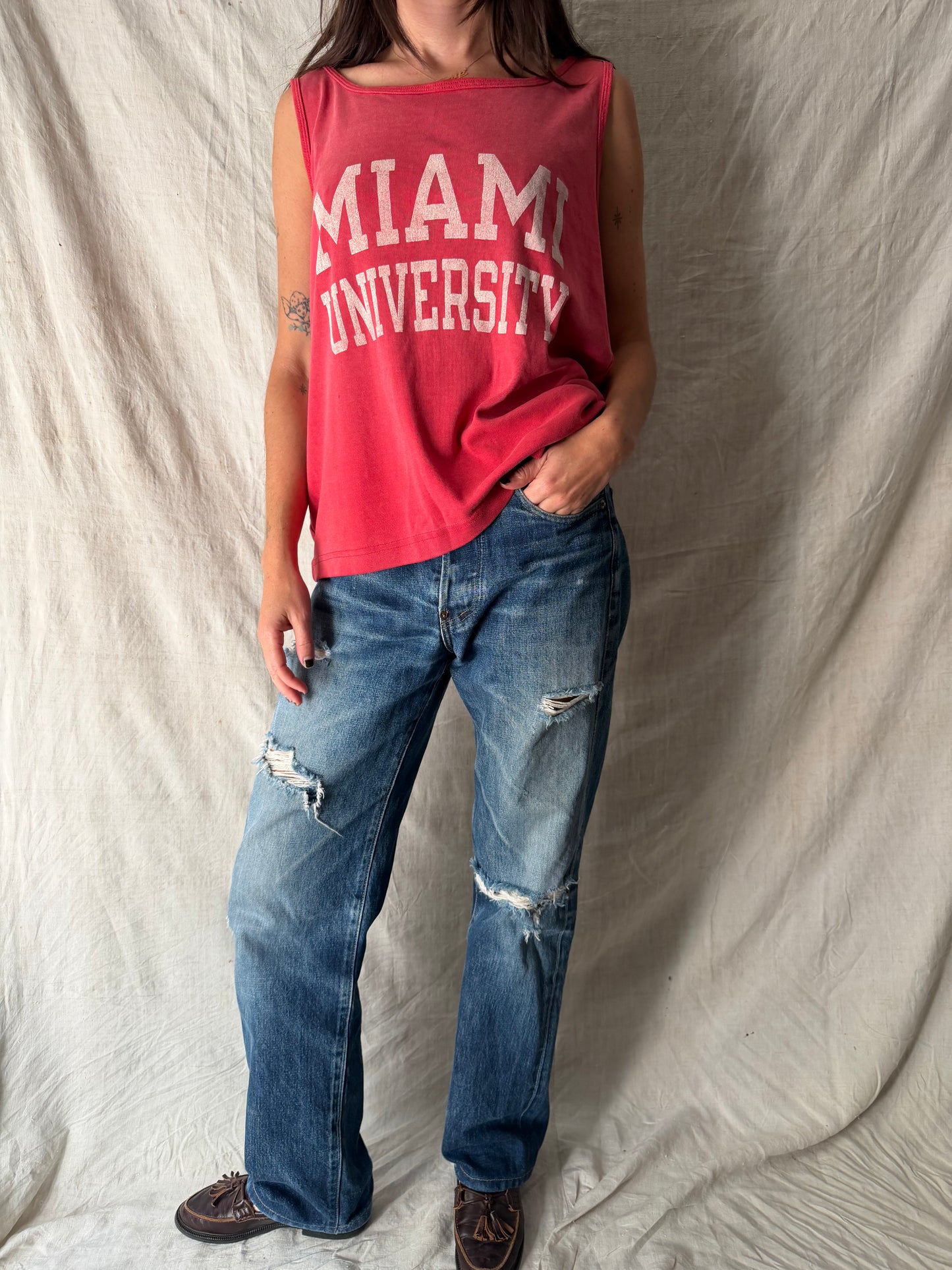Faded Red Miami Uni Tank
