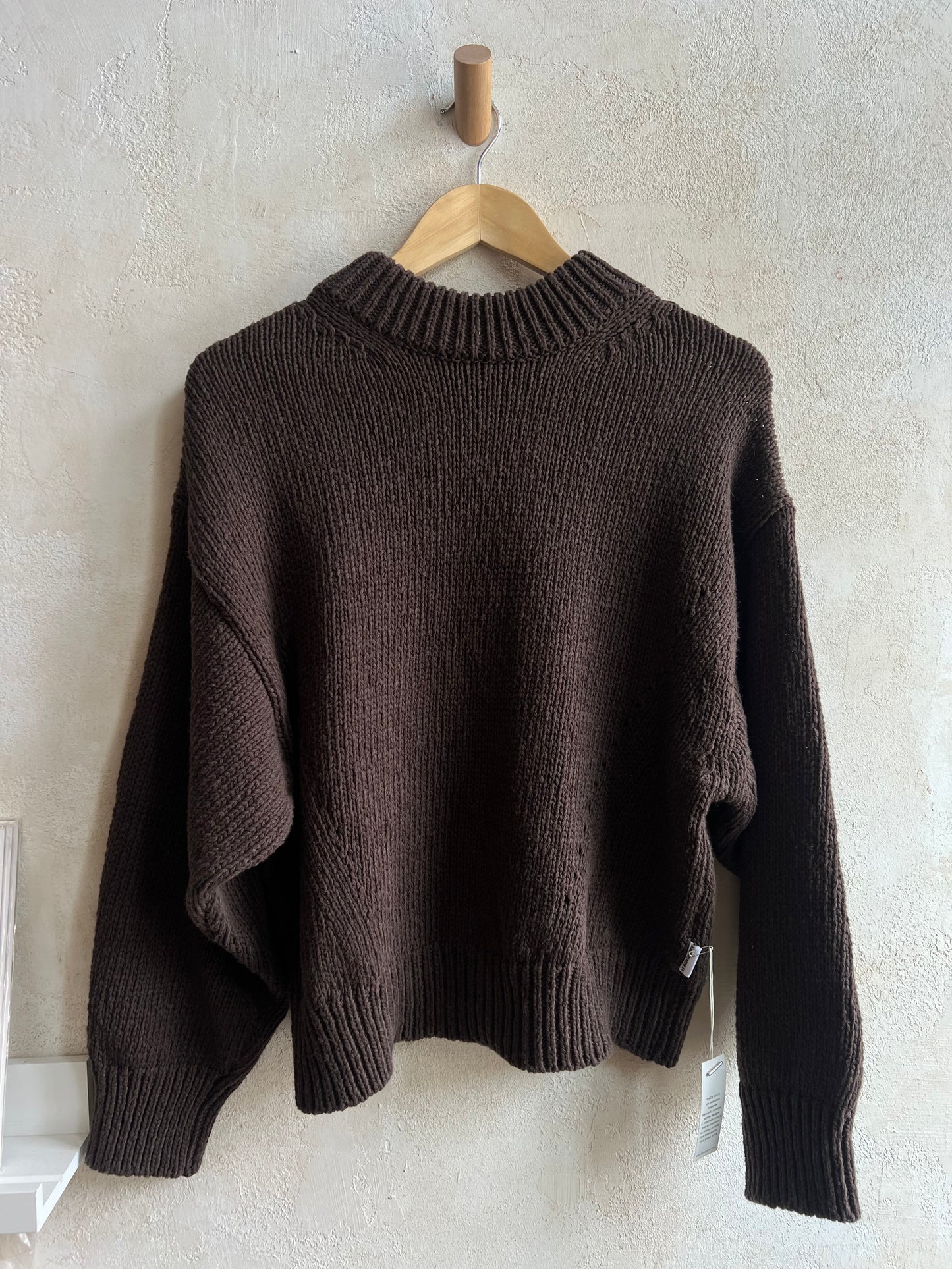 Zoe Cotton Sweater in Brown By Le Bon Shoppe