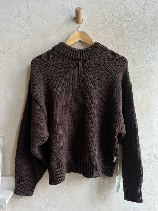 Zoe Cotton Sweater in Brown By Le Bon Shoppe