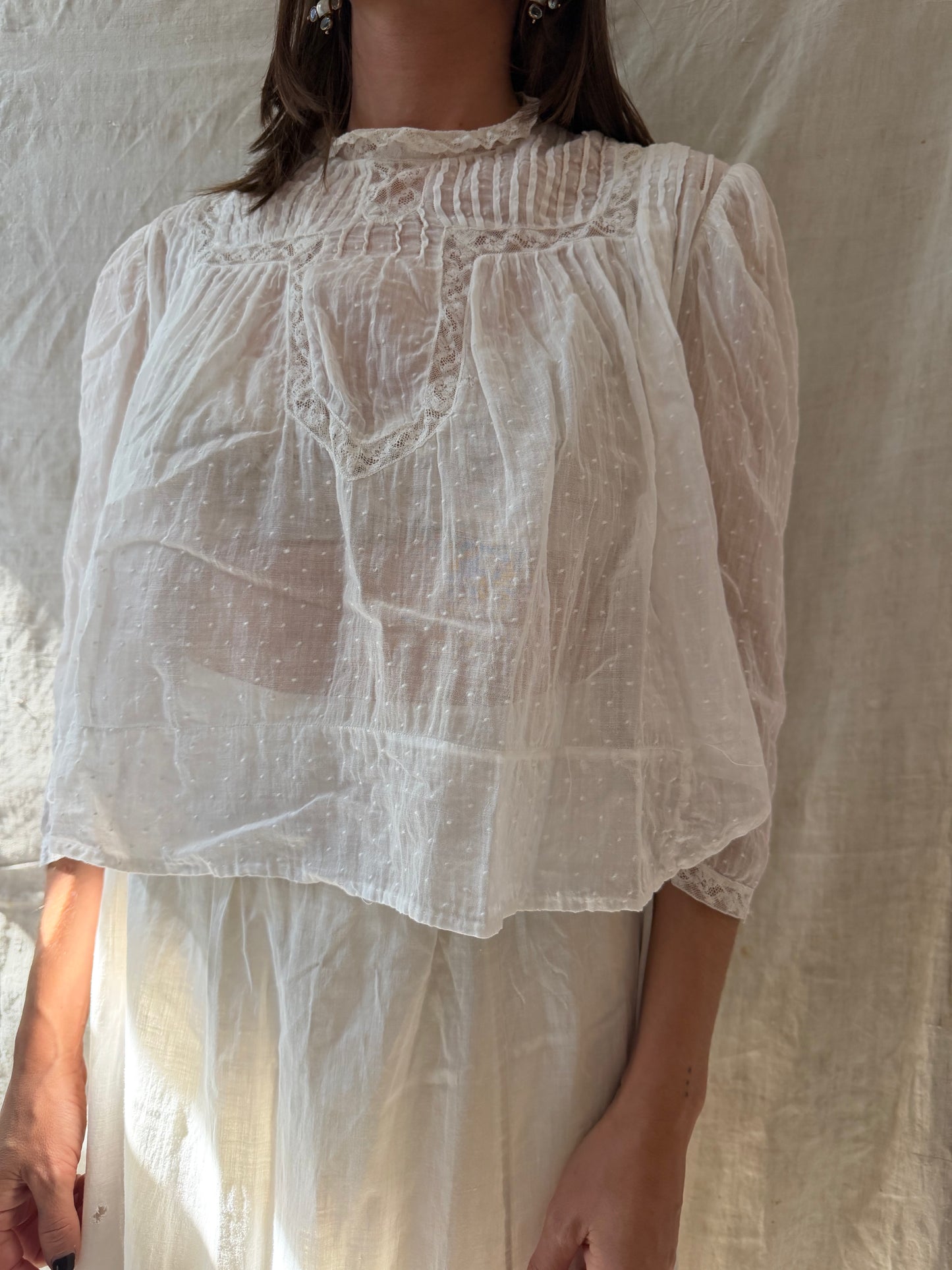 Polka Dot Cotton Antique Blouse