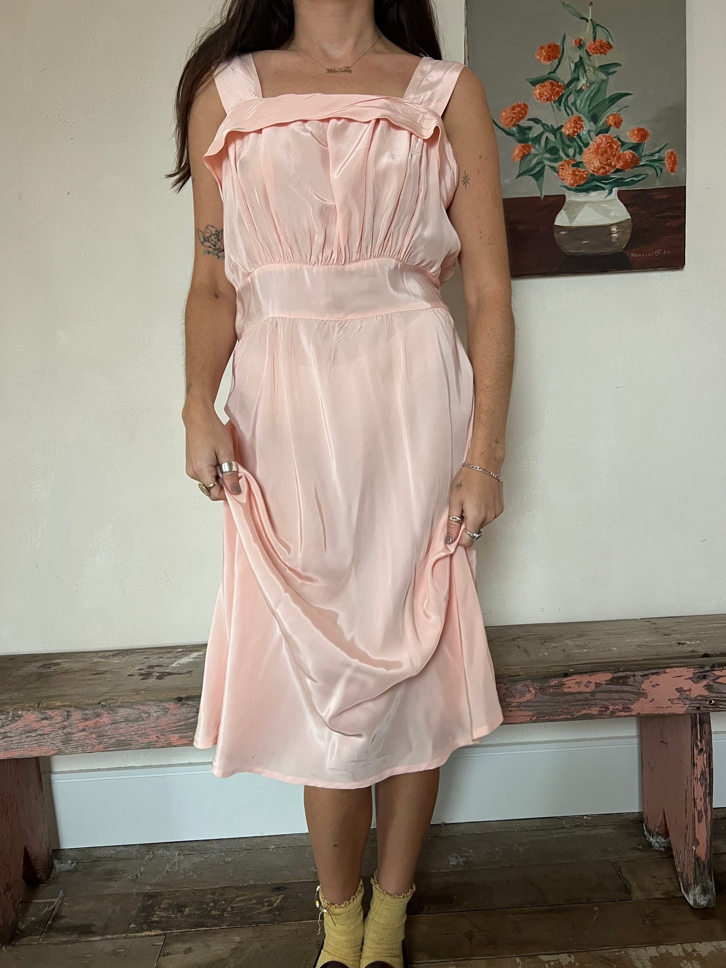 Light Pink Satin Slip Dress