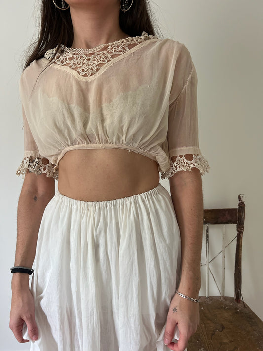 Victorian Silk Crochet Cami