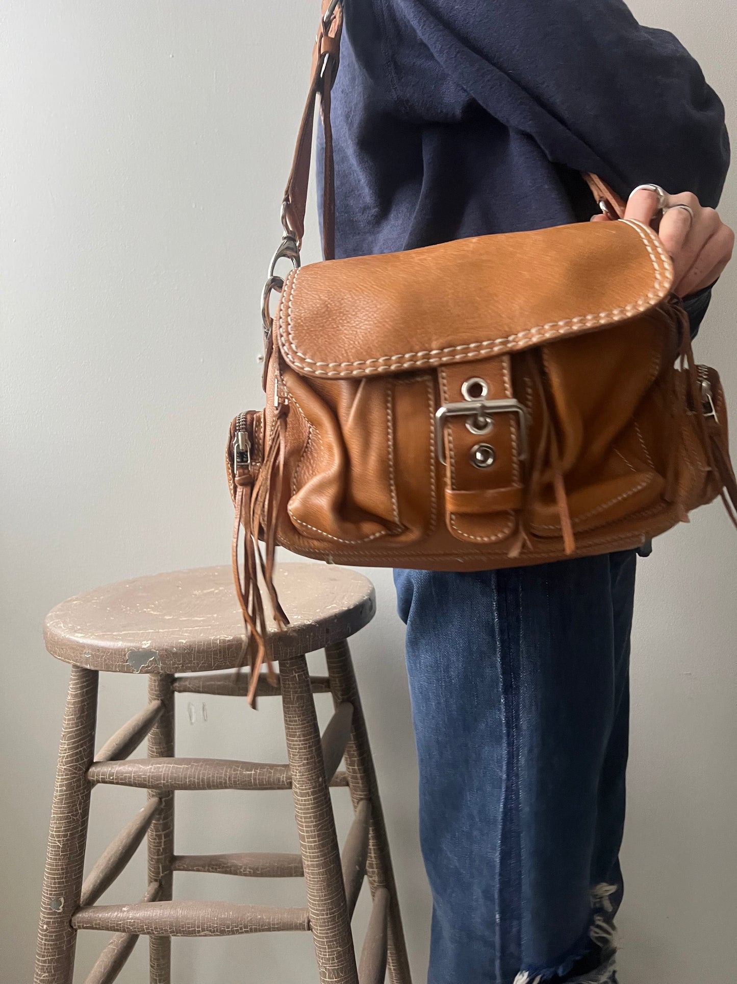 Roots Tan Leather Purse