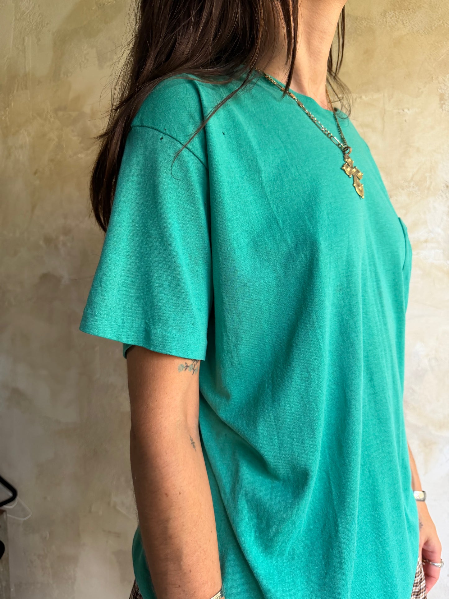 Super Thin Green Pocket Tee