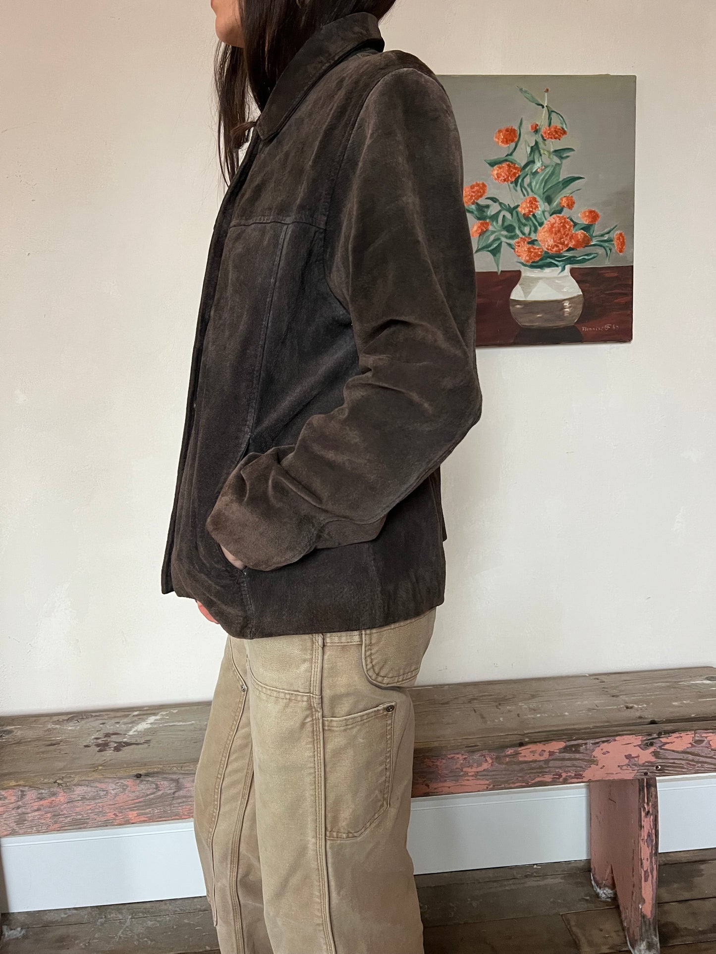 Chocolate Brown Light Suede Jacket