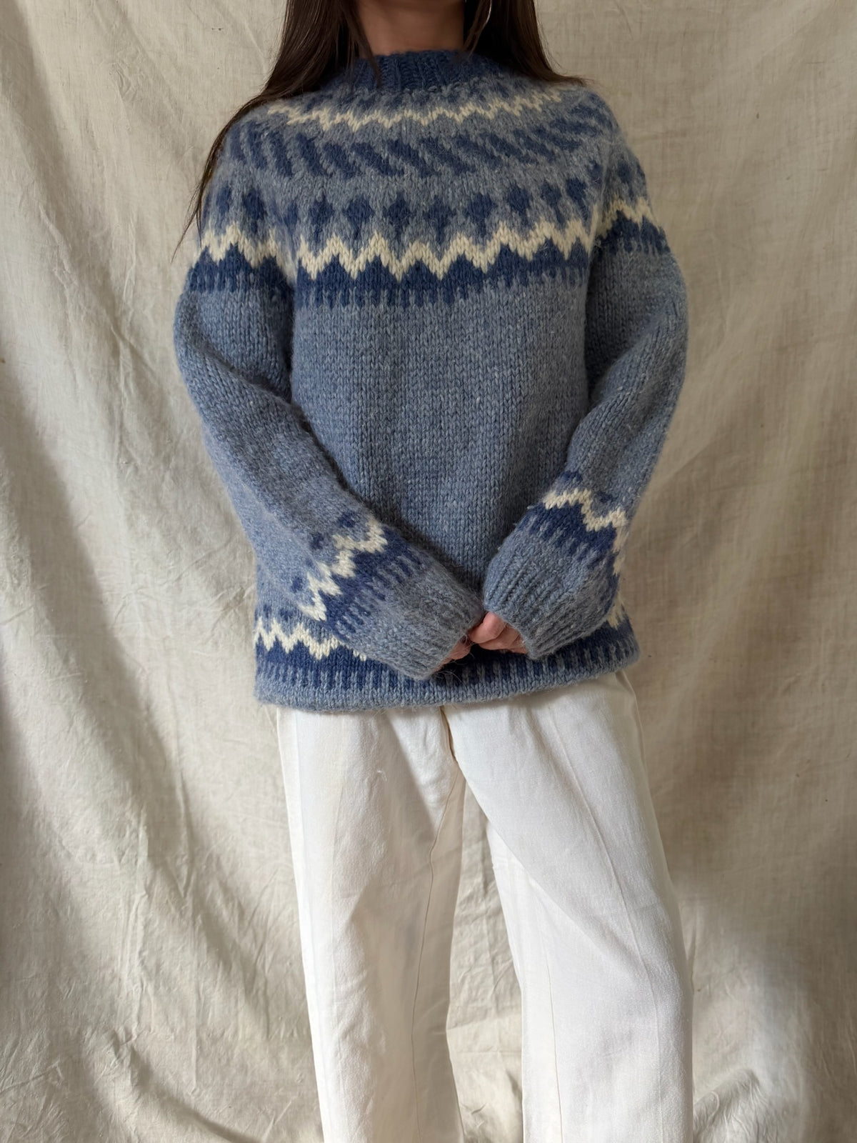 Icelandic Blue Wool Sweater