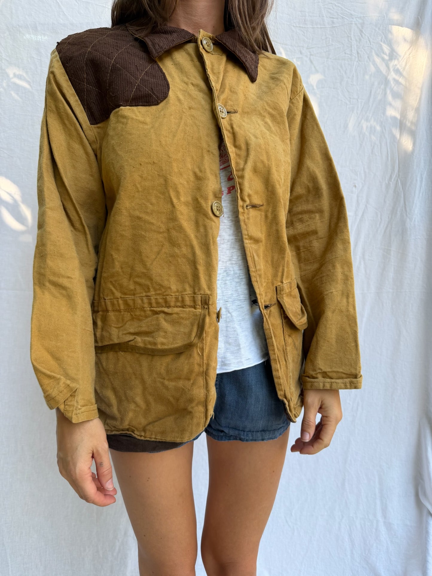 Tan Hunting Jacket with Brown Corduroy