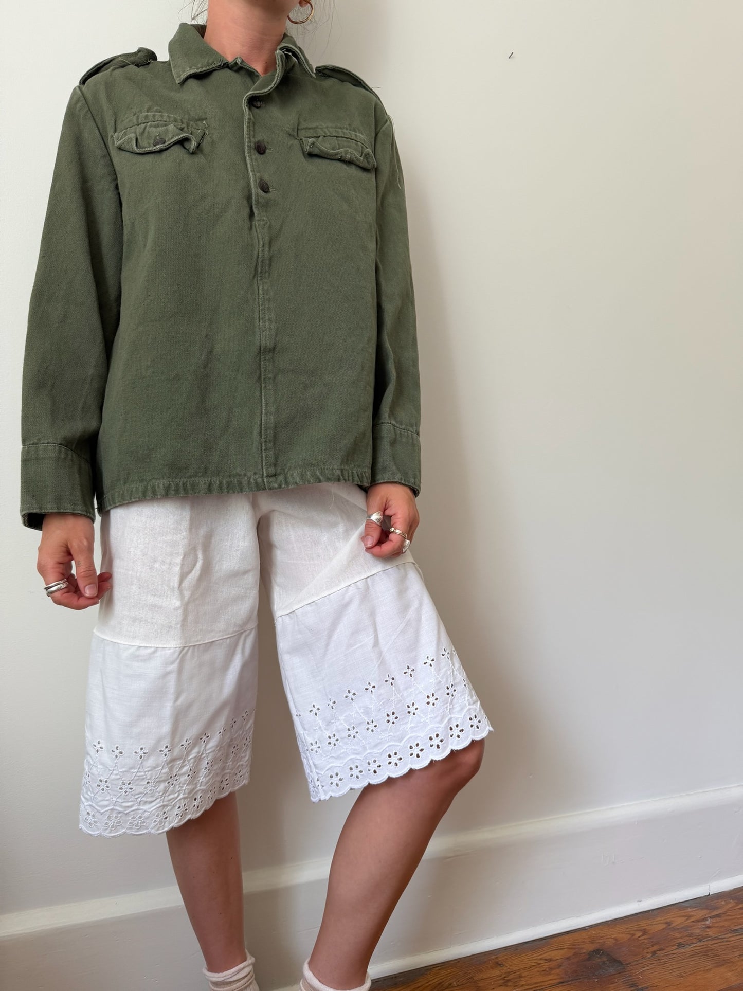 Pullover Green Military Shacket