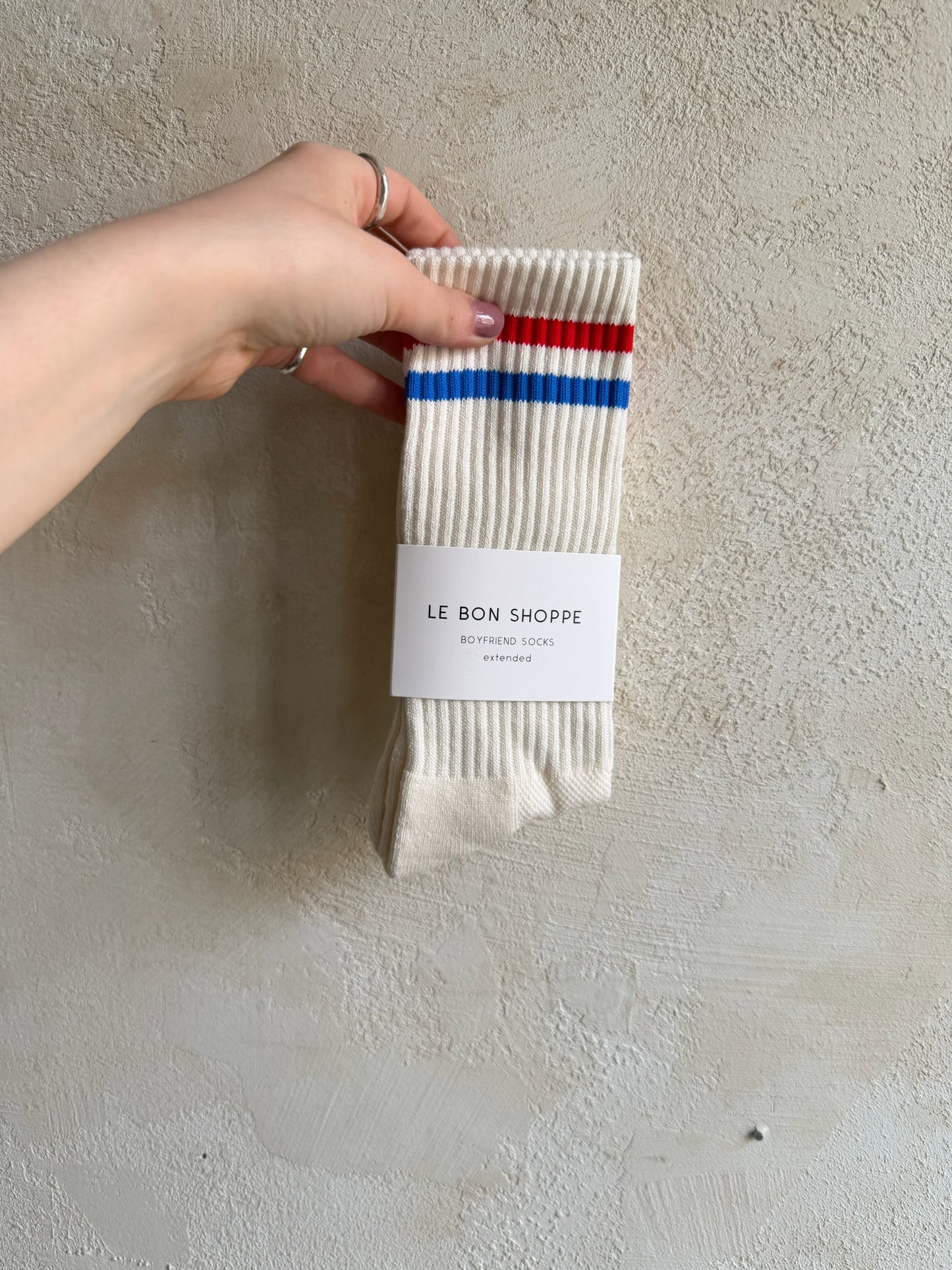 Extended Boyfriend Socks in Milk by Le Bon Shoppe