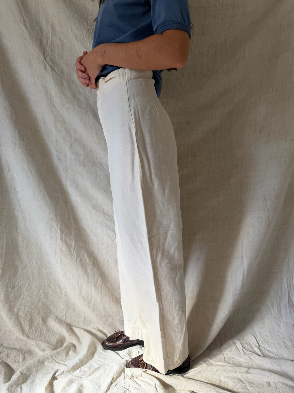Handmade Wool Cream Trouser
