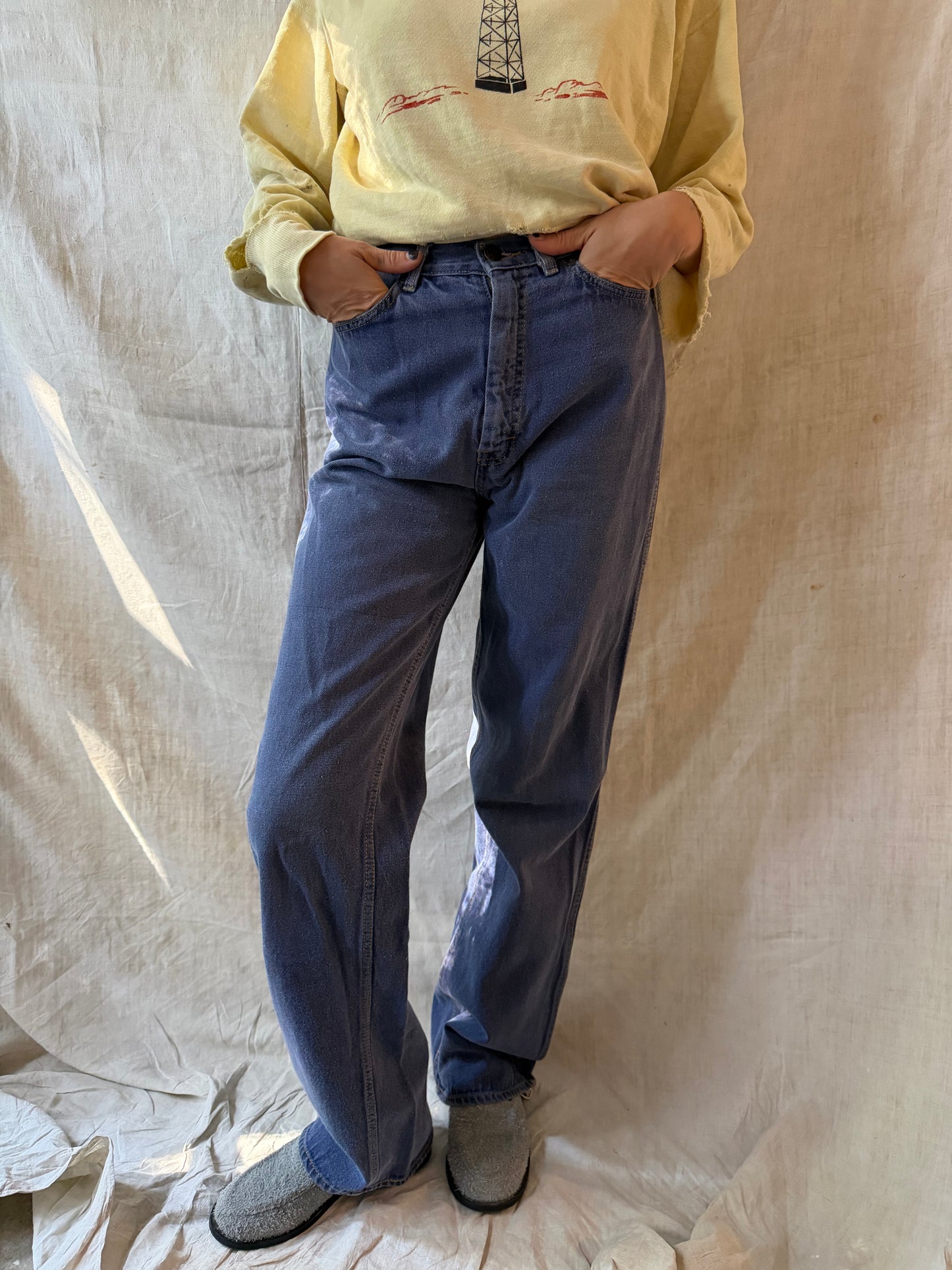 70s Faded Blue Denim