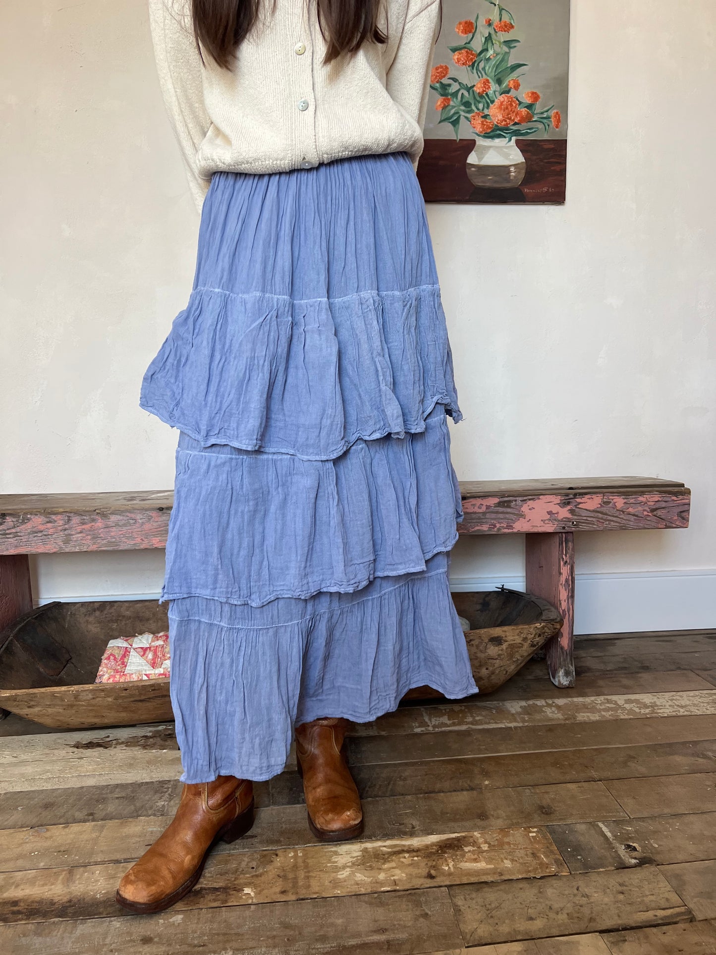 Oaxacan Lavender Ruffle Skirt