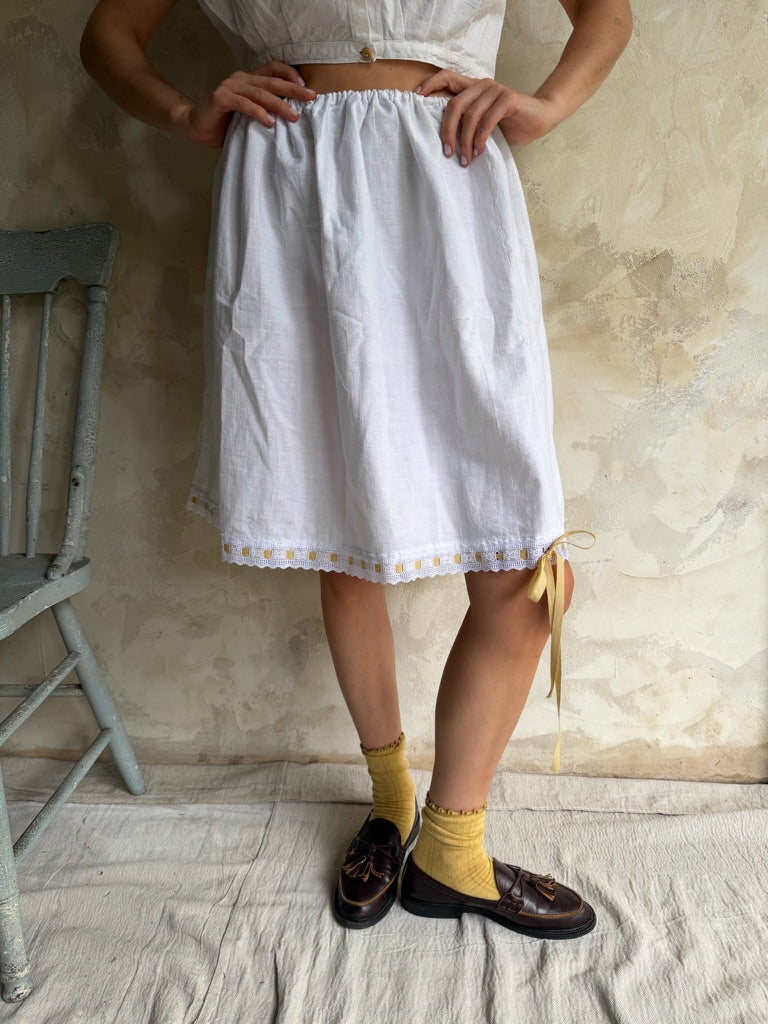 Reworked Skirt with Marigold Bow