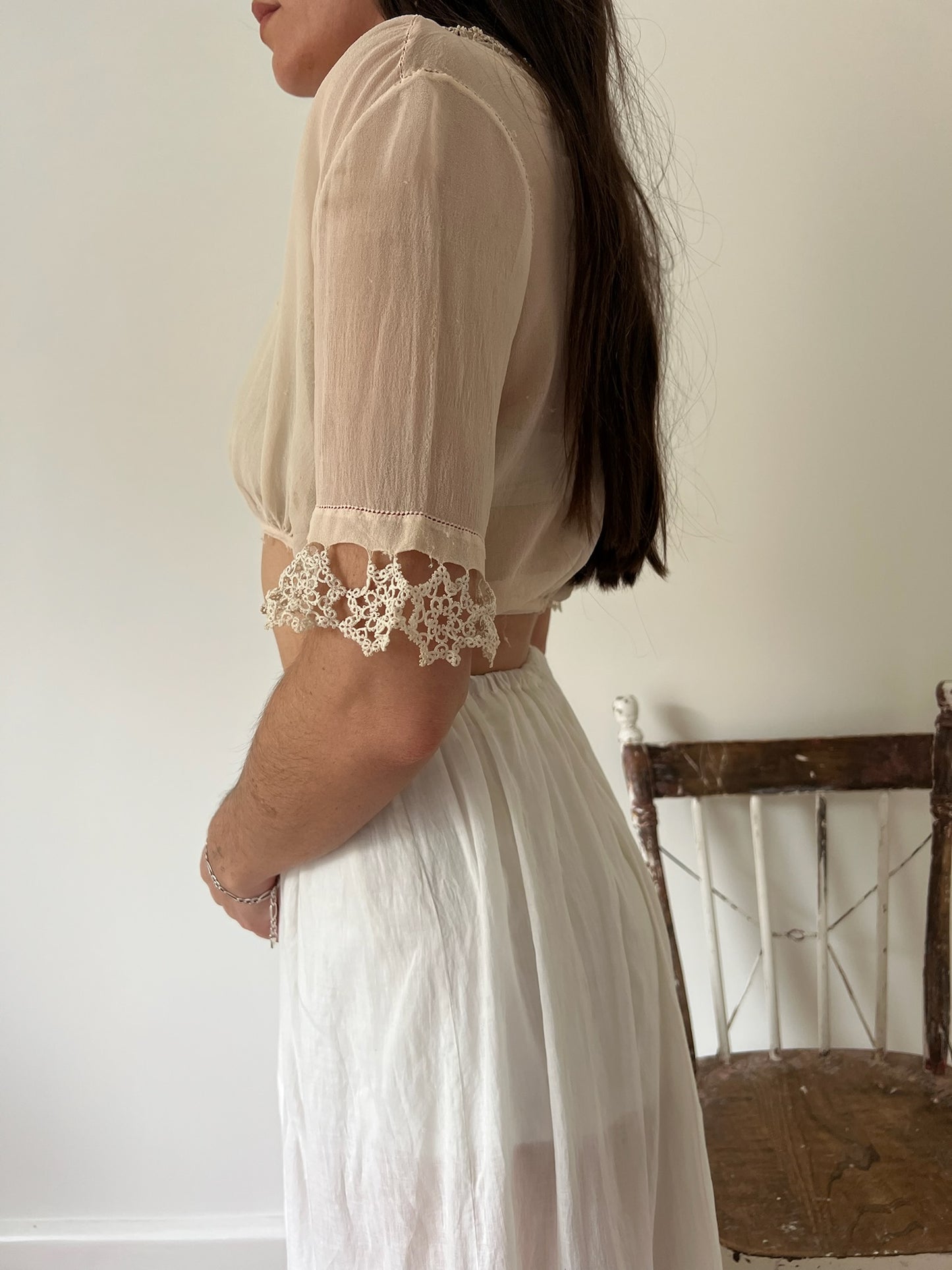 Victorian Silk Crochet Cami