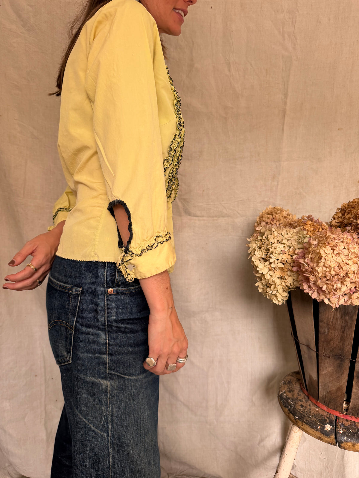 Yellow Tuxedo Blouse