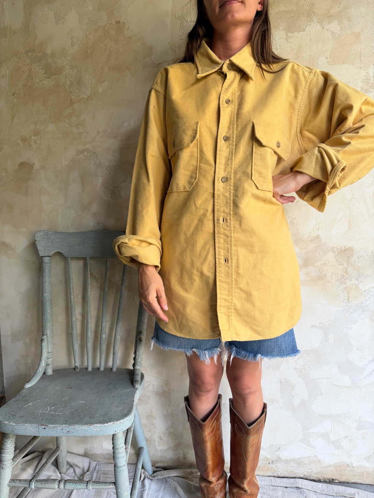 Yellow Woolrich Button Up Flannel