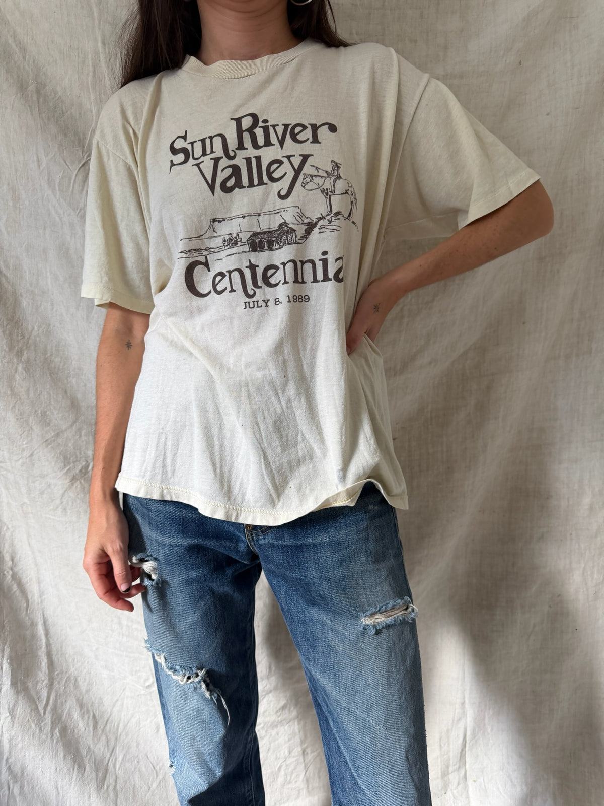 Cream Sun River Valley Centennial Tee