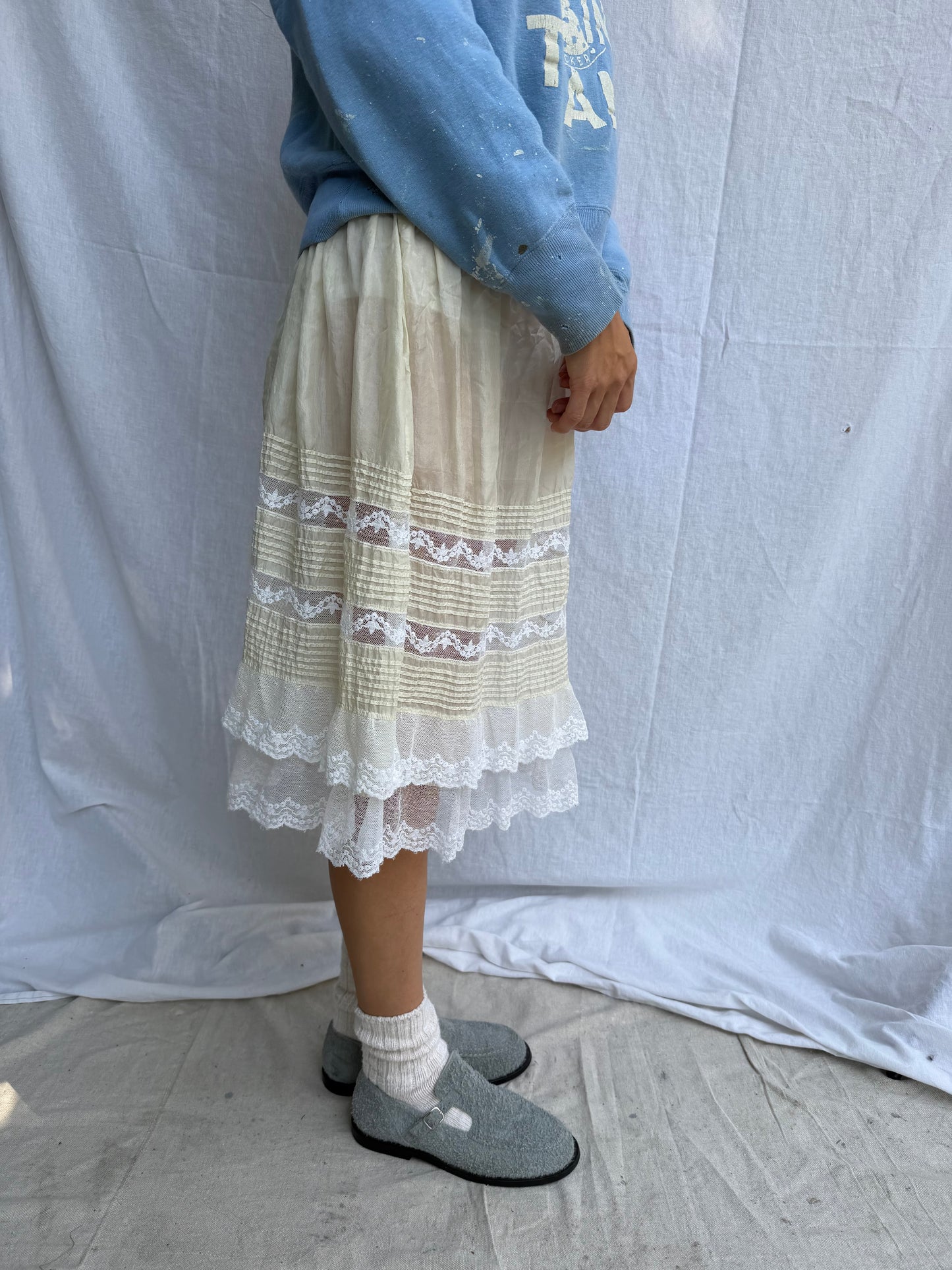 Antique Reworked Christening Gown Skirt 04