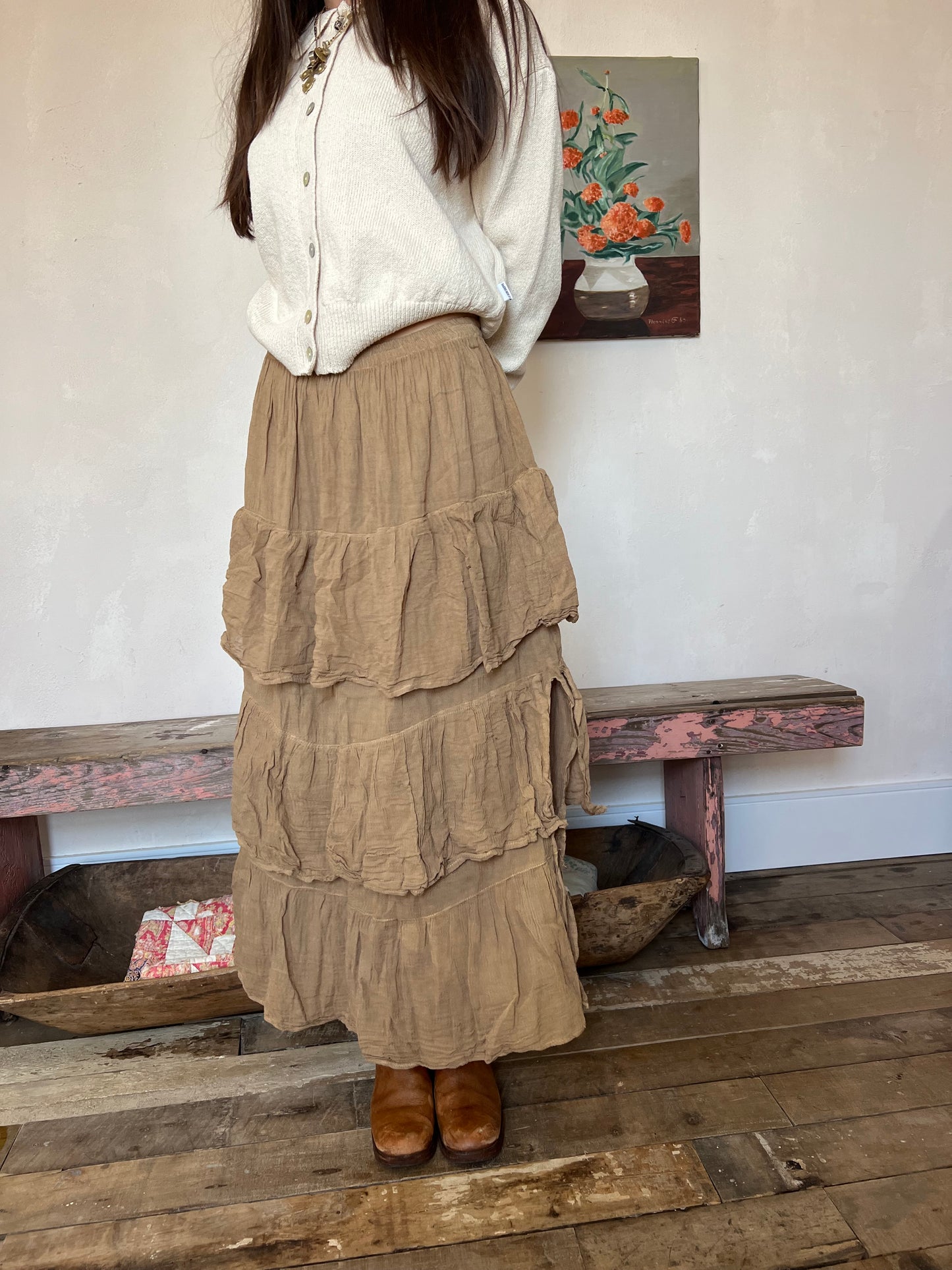 Oaxacan Wheat Ruffle Skirt