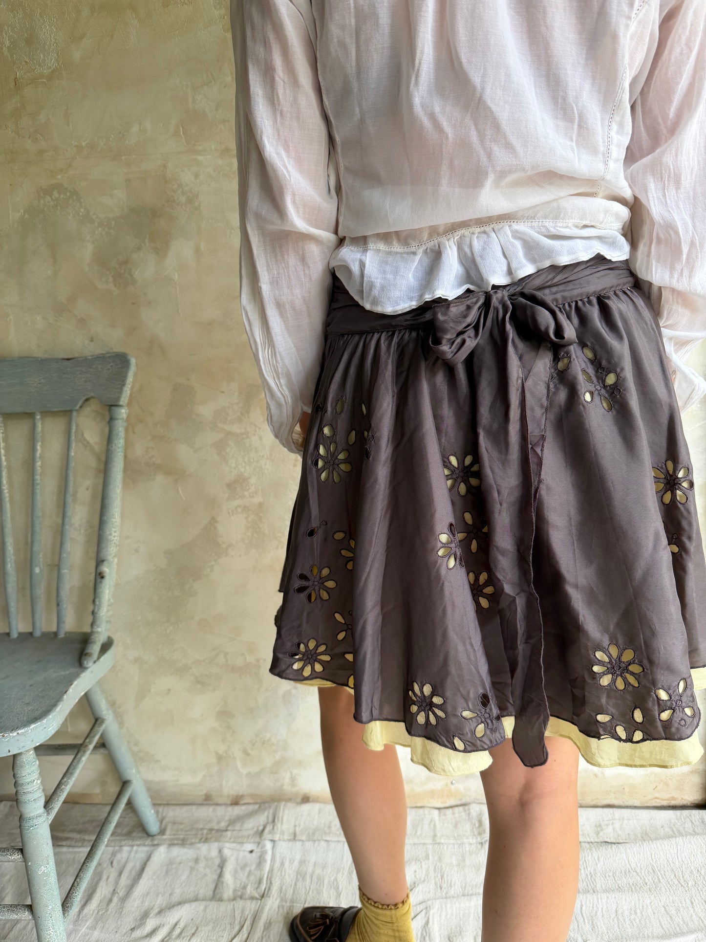 Silk Floral Skirt