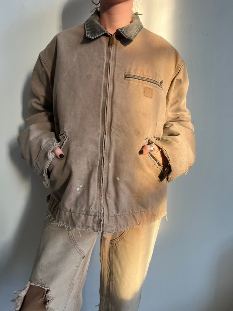 Distressed Taupe Carhartt Jacket