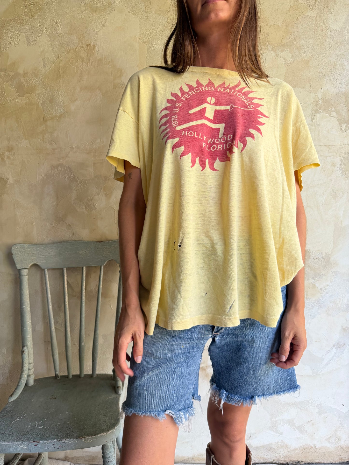 Butter Yellow Faded Tee