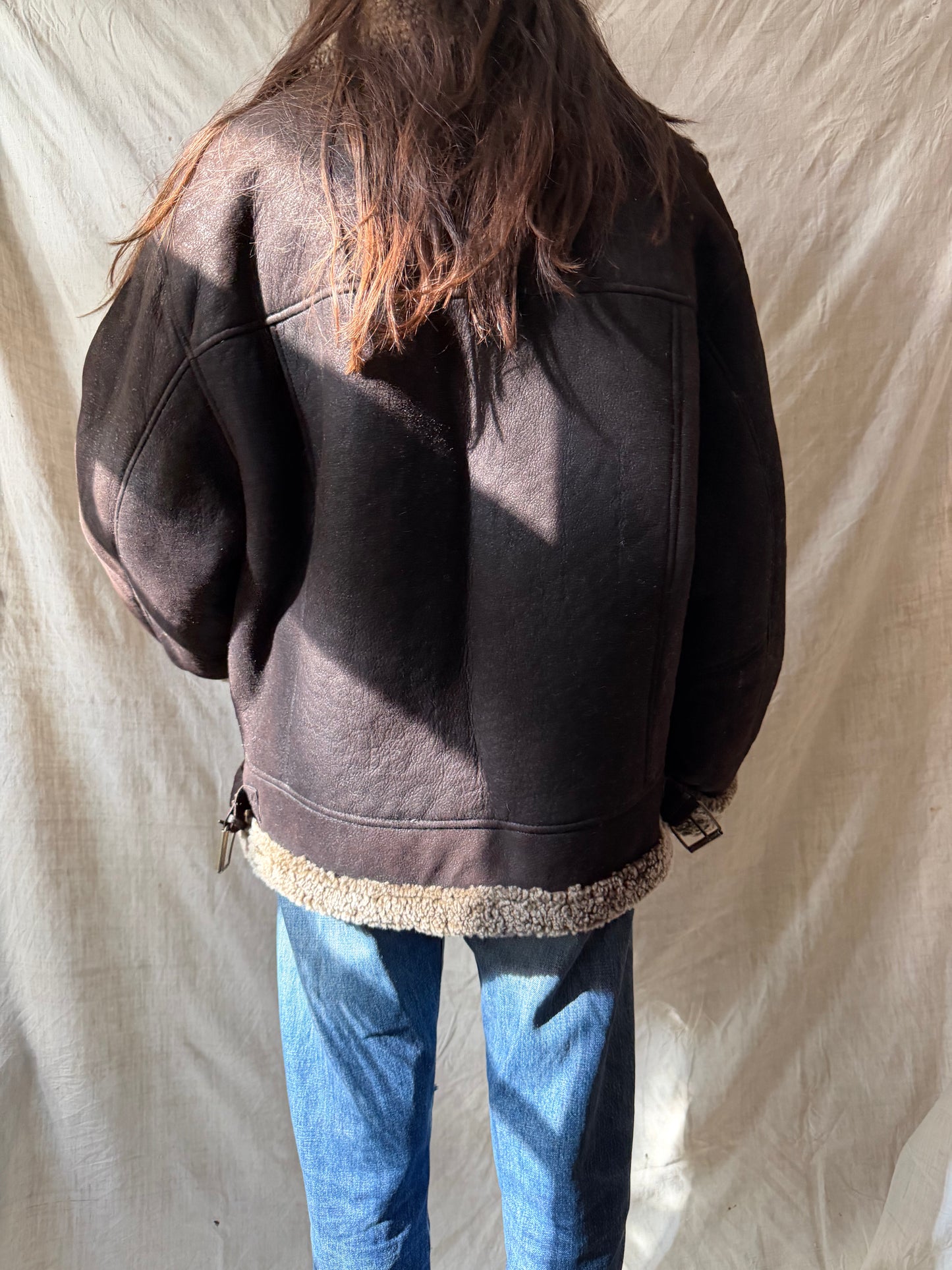 Dark Brown Shearling Jacket