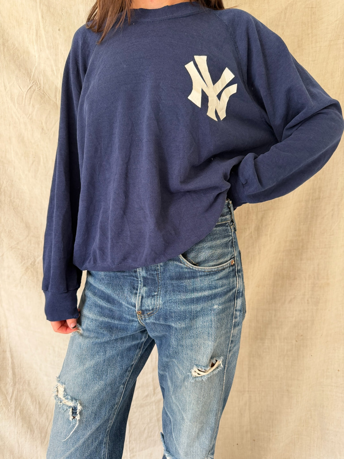 Super Thin Yankees Crewneck Sweater