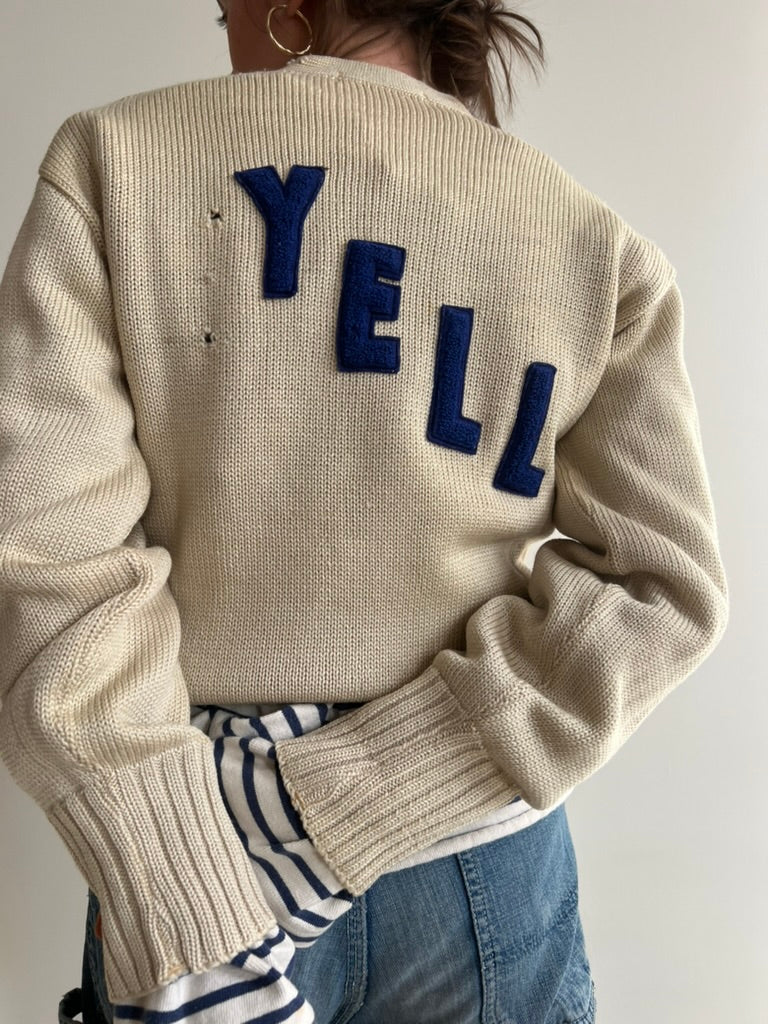 Suuuper Distressed Wool Varsity Sweater