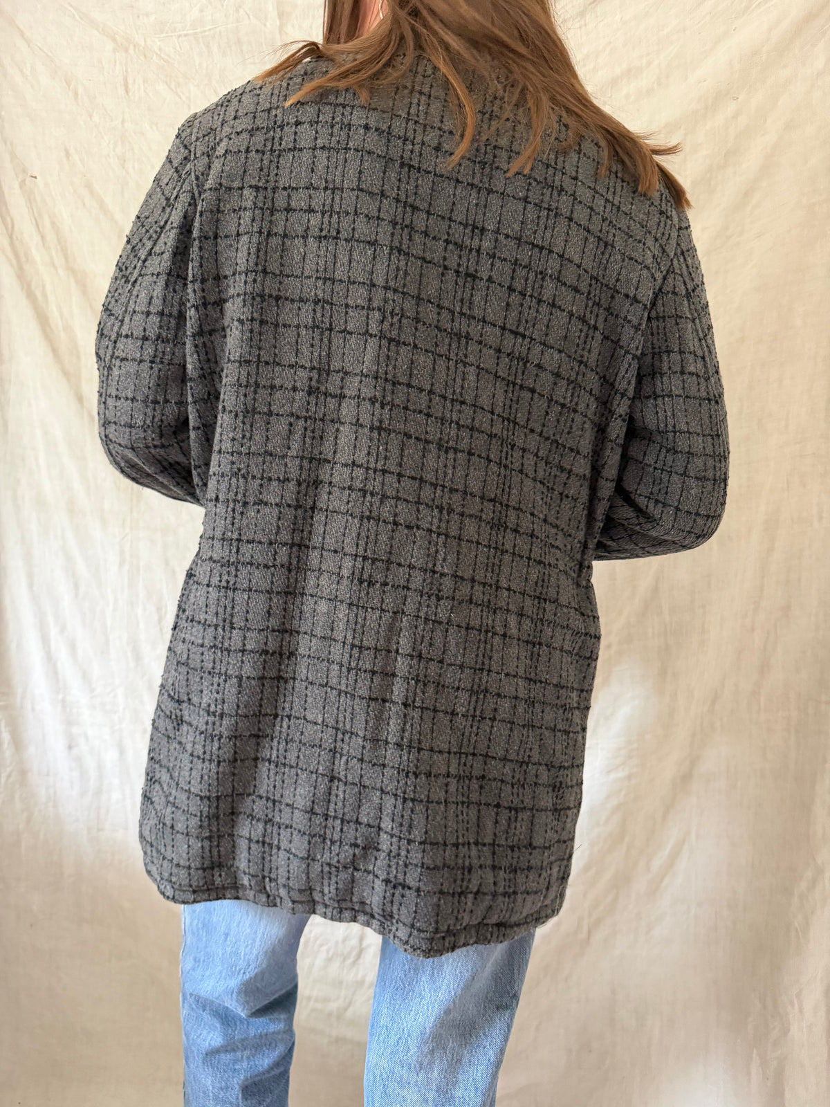Grey Wool Zip-up Jacket