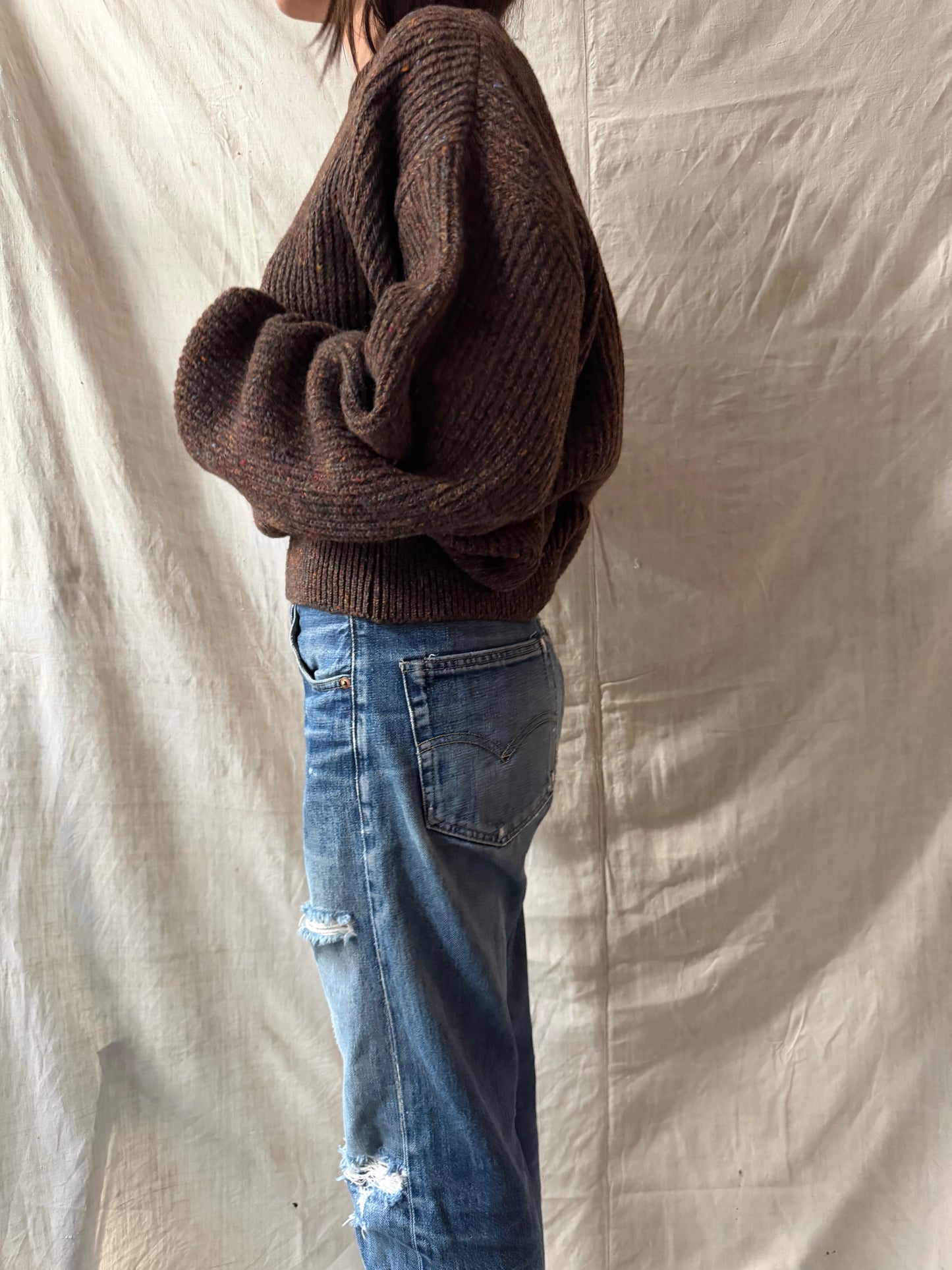 Brown Ribbed Sweater
