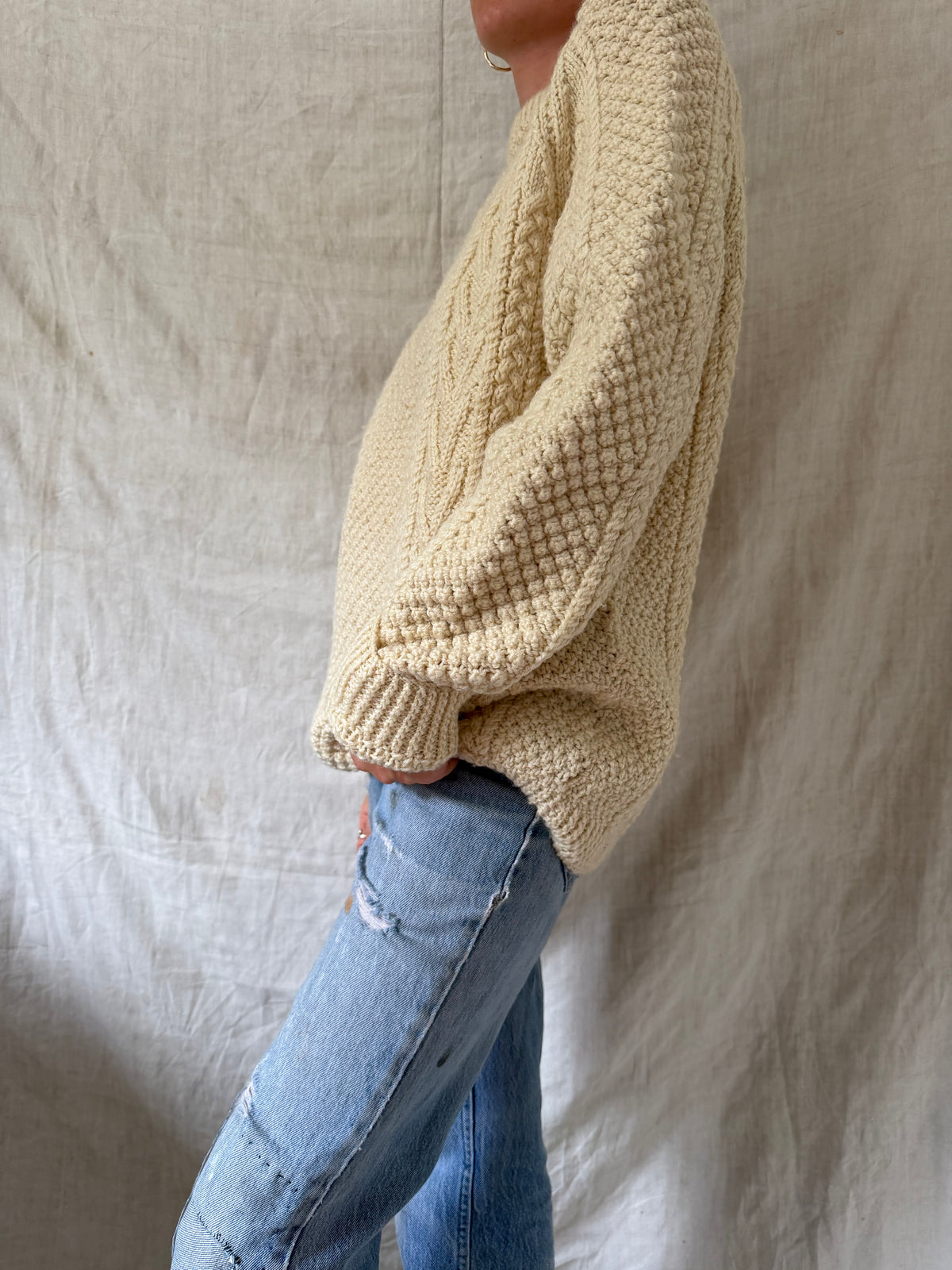Irish Wool Fisherman Sweater 02