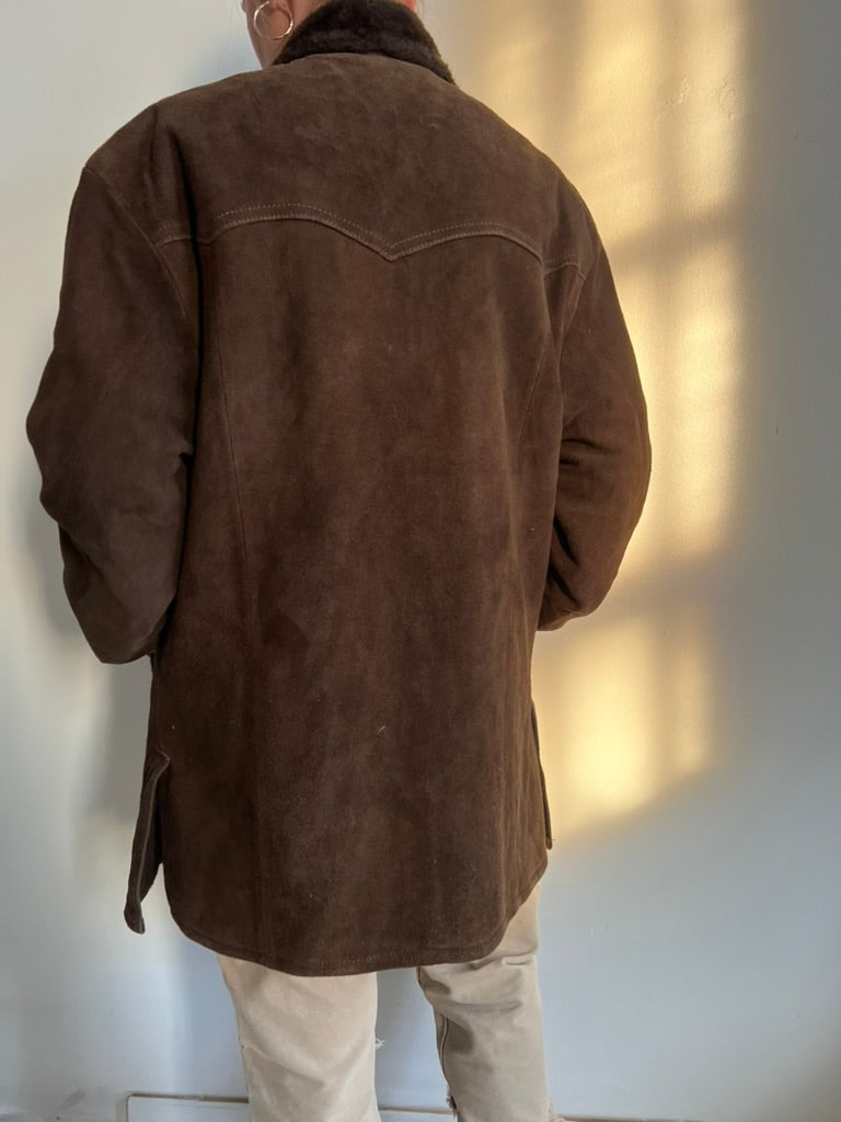 Chocolate Brown Soft Shearling Jacket