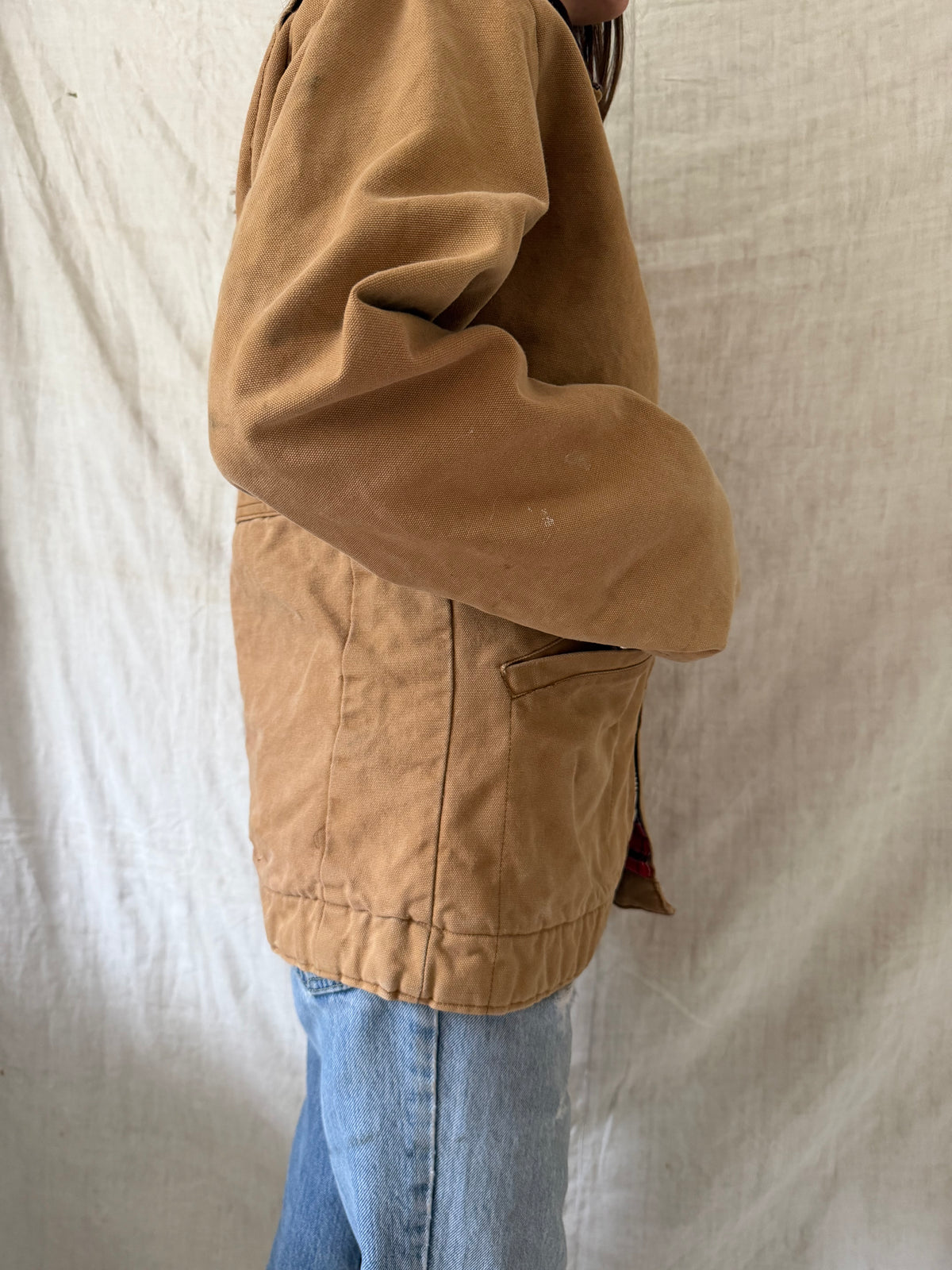 Khaki Zip-up Chore Jacket