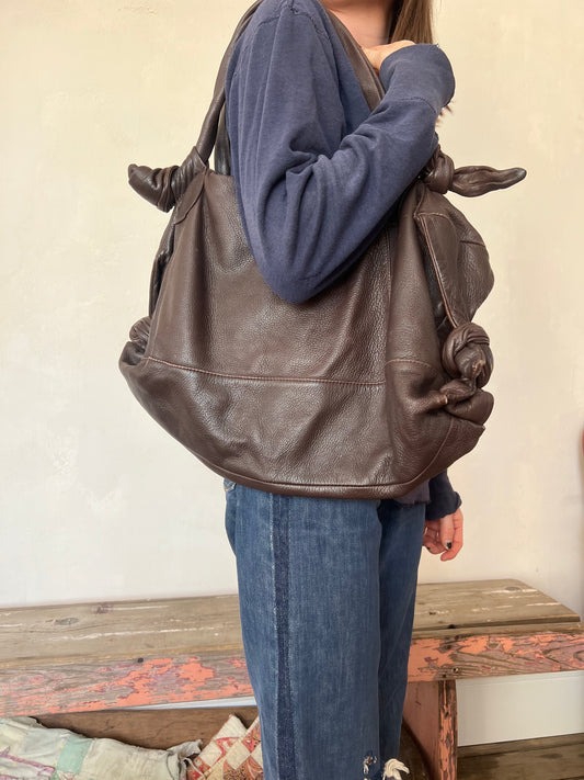 Chocolate Brown Leather Bag