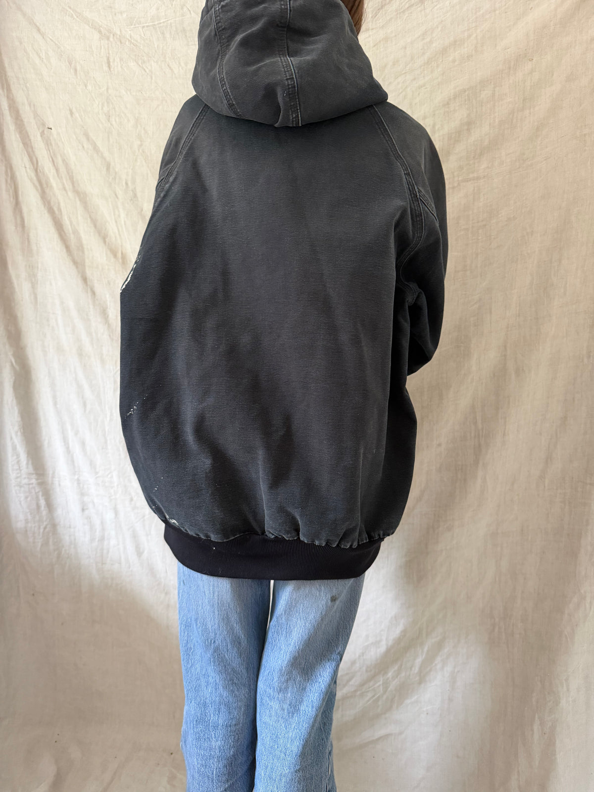 Black Shredded Carhartt Hooded Jacket