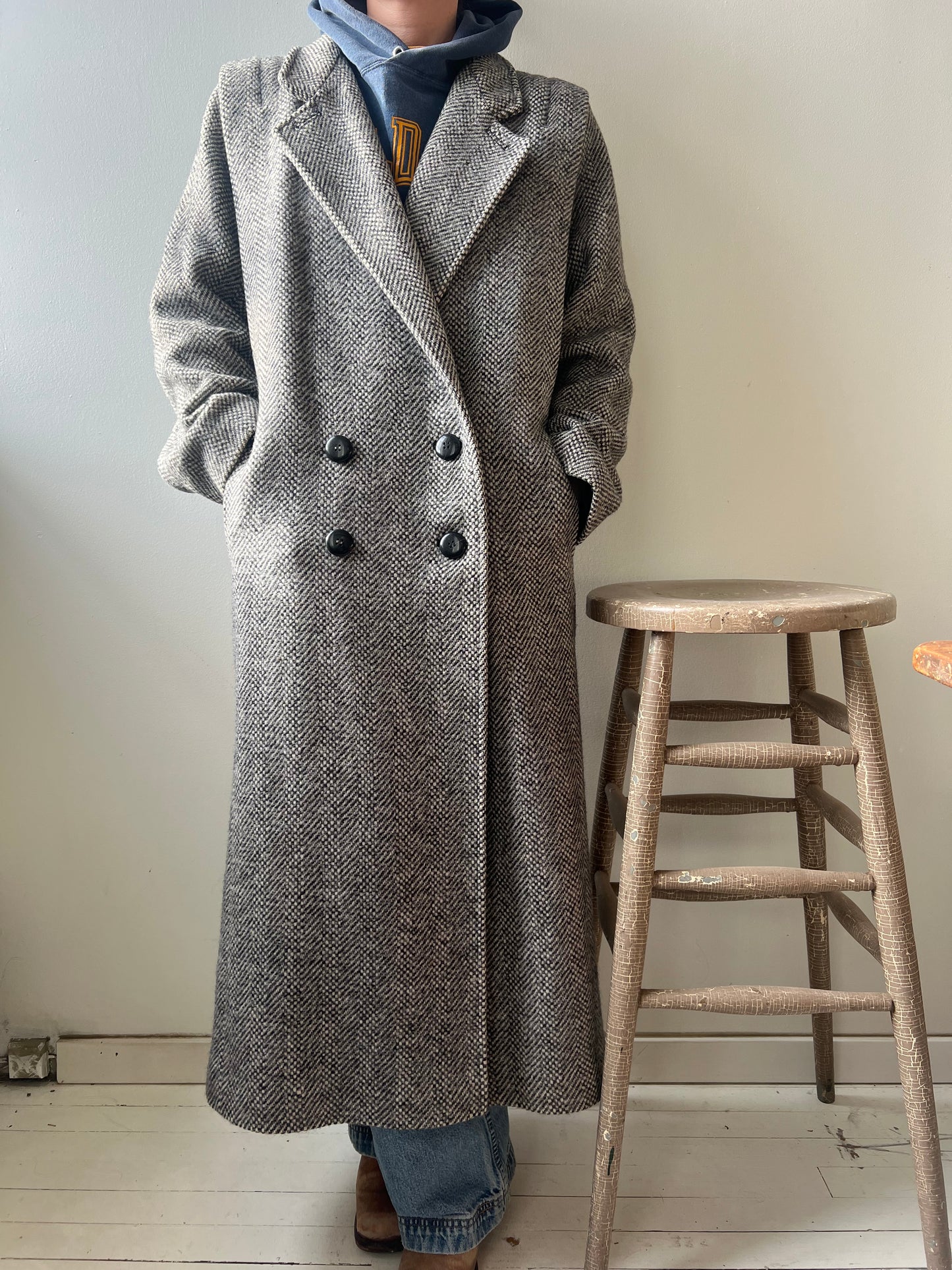 Salt and Pepper Wool Trench