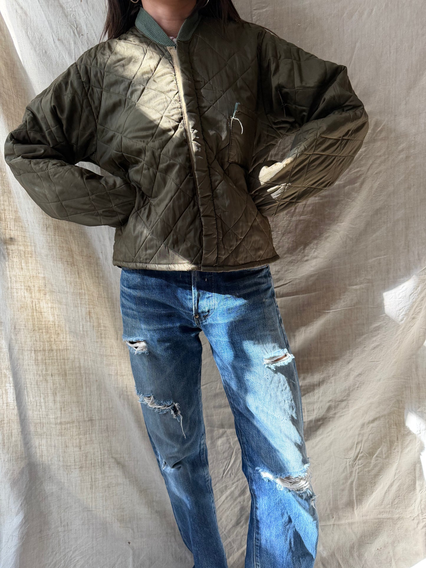 Cropped Military Coveralls Liner