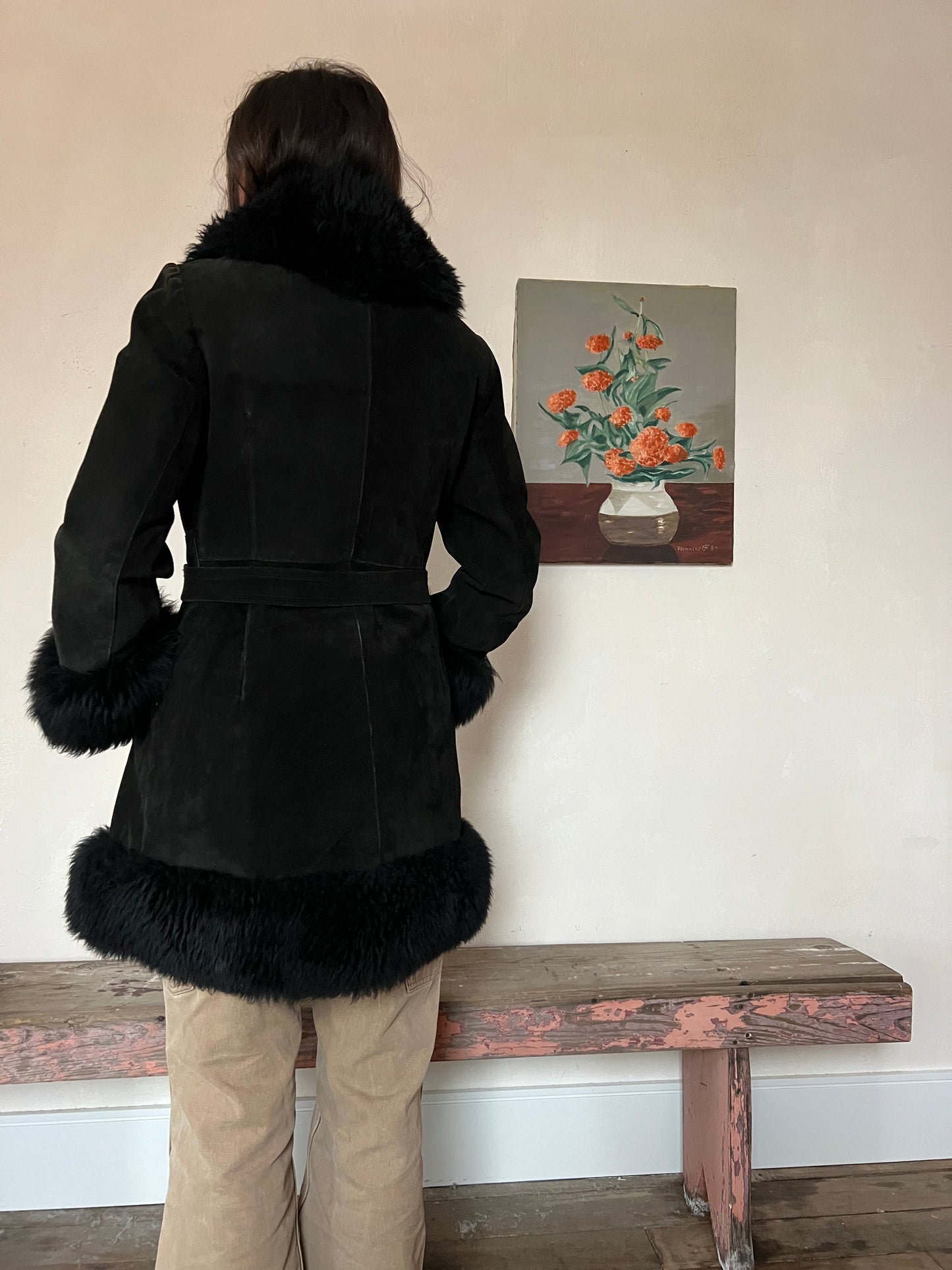 Black Suede Penny Lane Coat