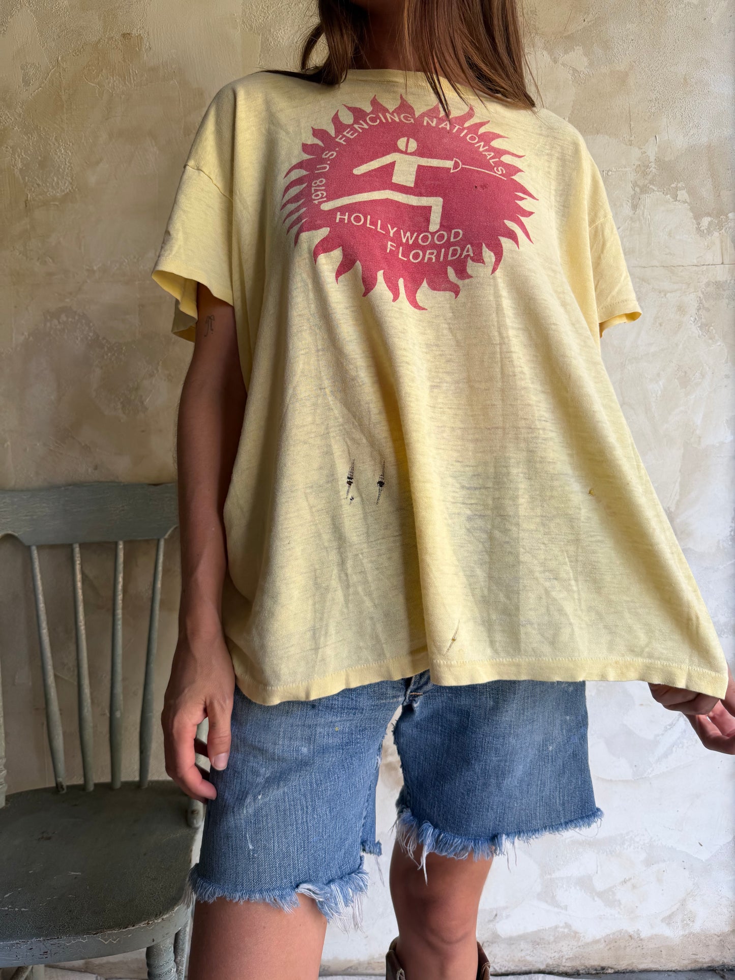 Butter Yellow Faded Tee