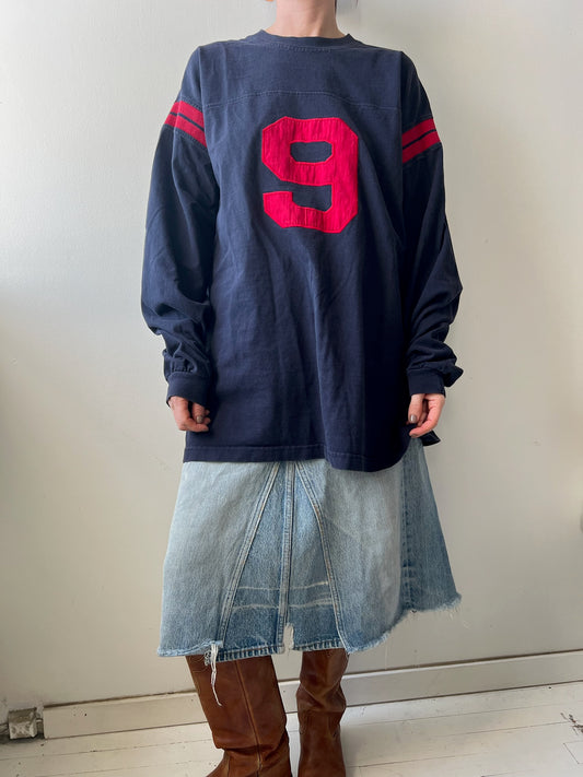 Cotton Navy Varsity Long sleeve