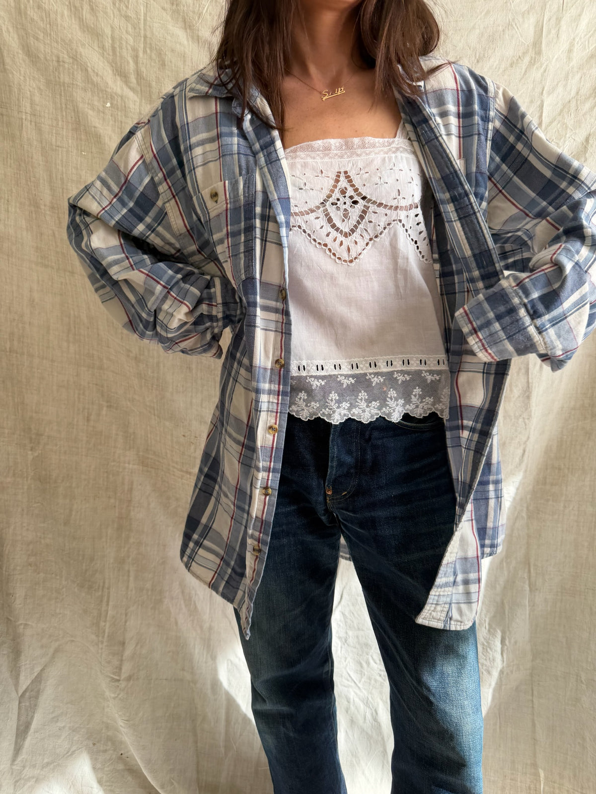 Blue + Red Plaid Shirt