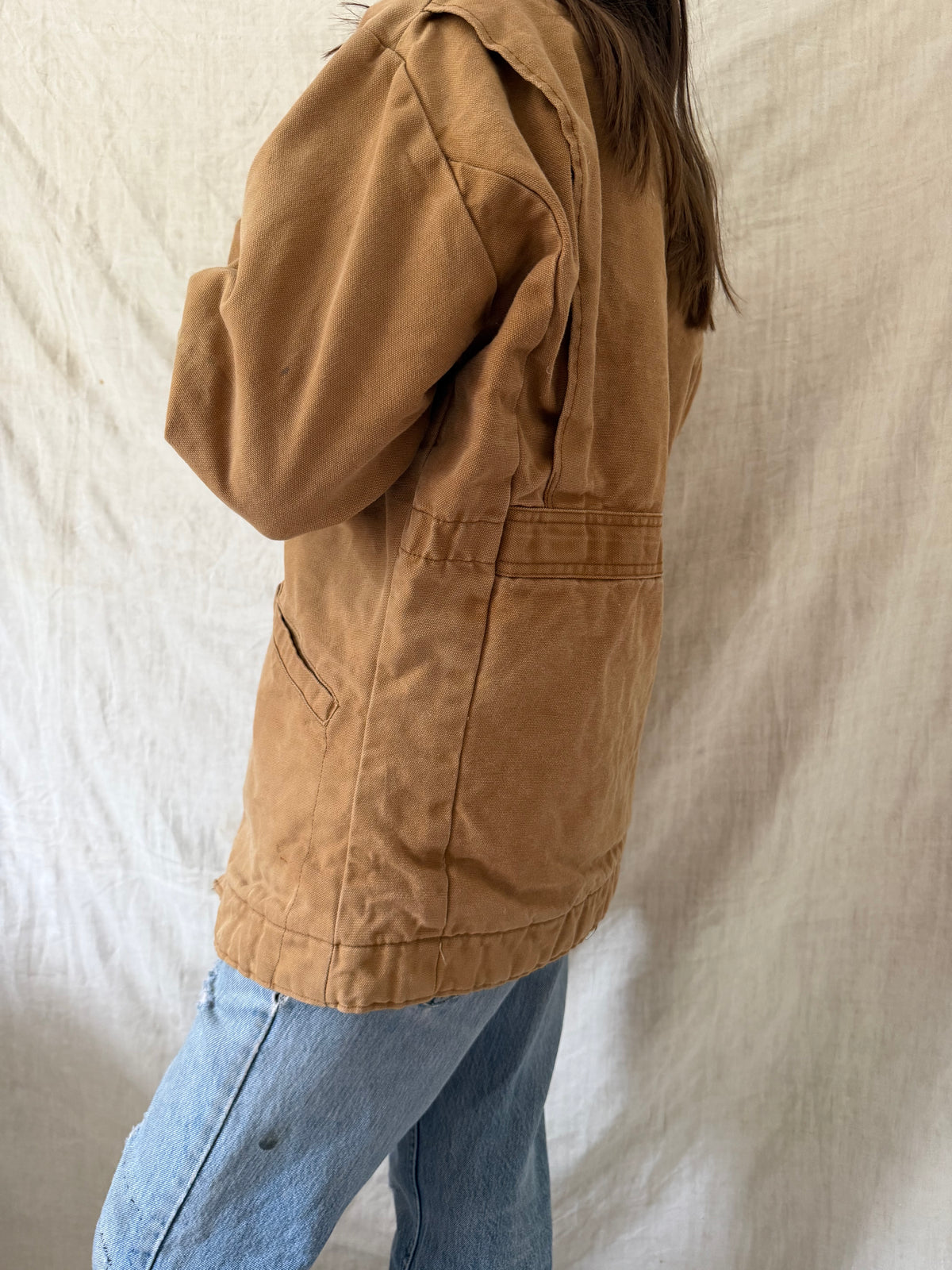 Khaki Zip-up Chore Jacket