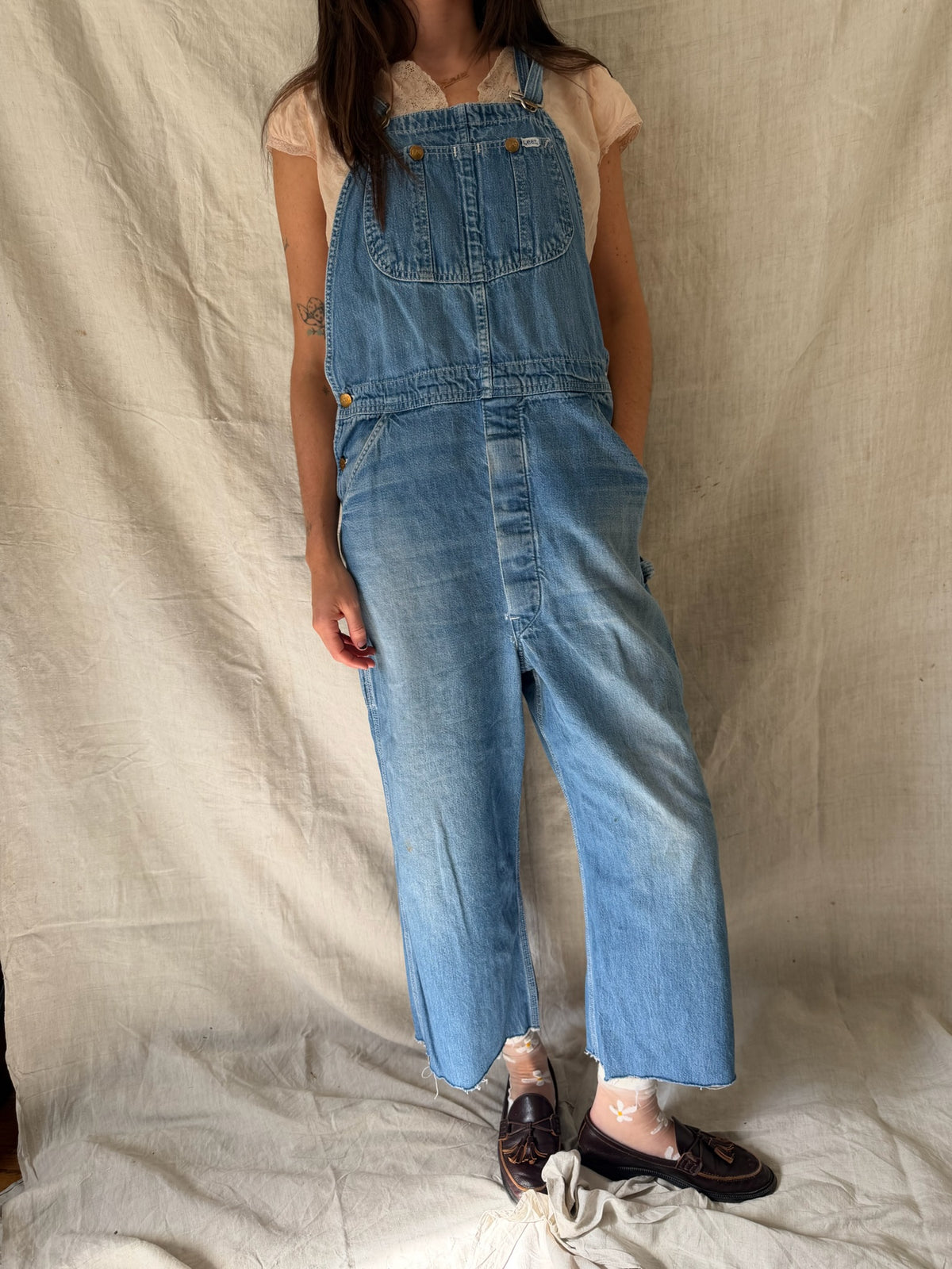Lee Raw Hem Denim Overalls