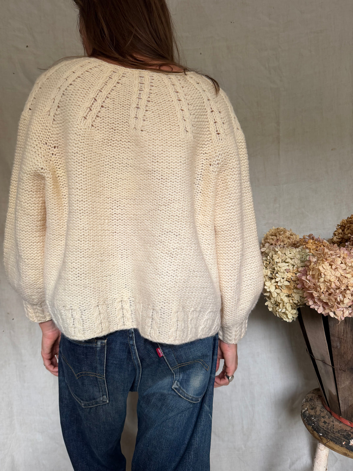 Handmade Cream Knit Cardigan