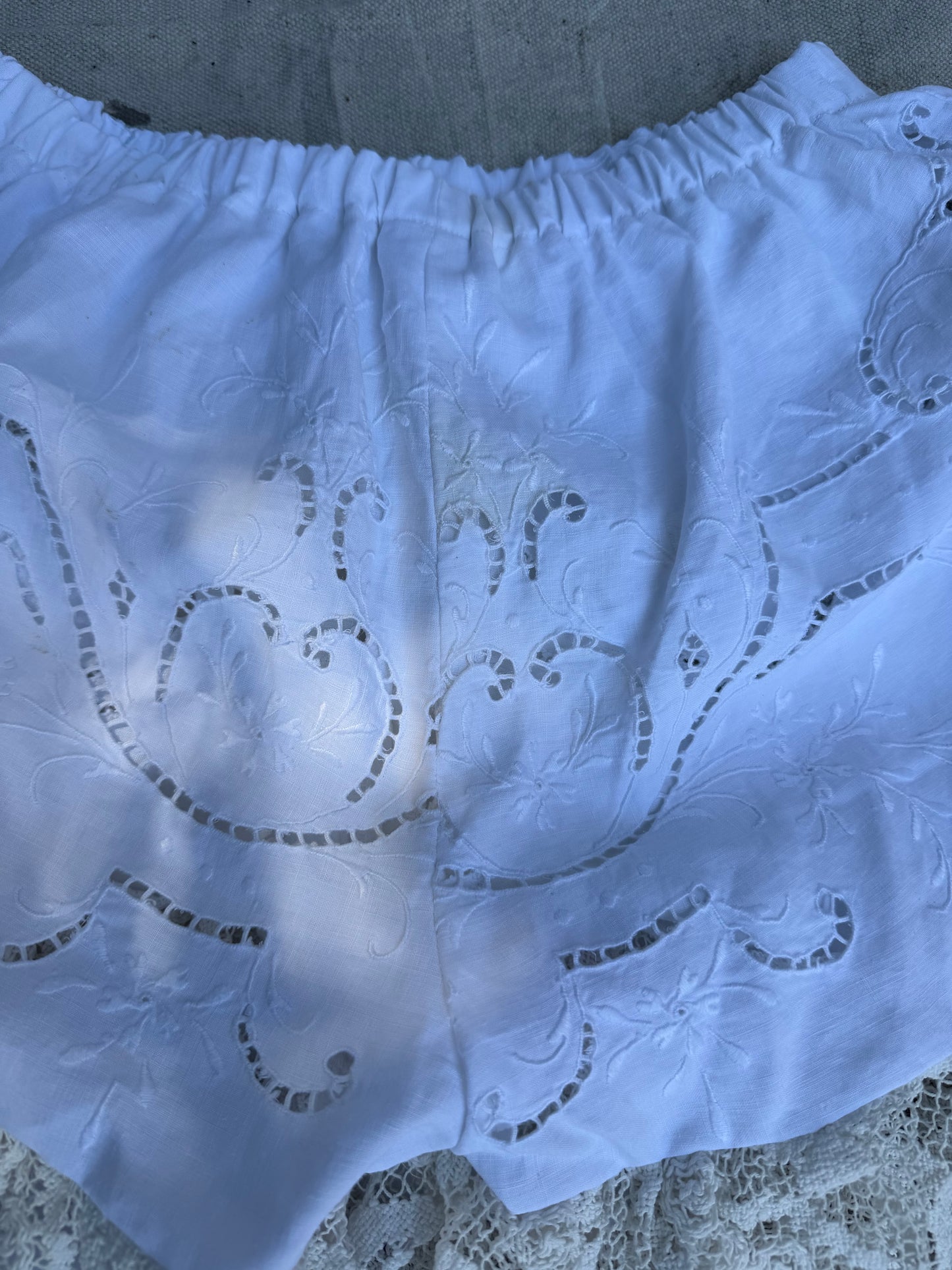 Wanderly Eyelet + Crochet Lace Ruffle Bloomer