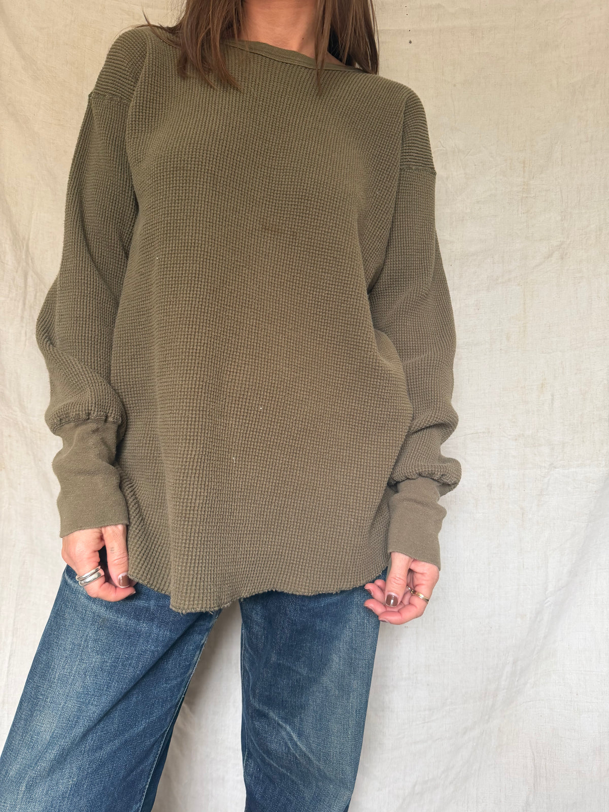 Olive Green Waffle Thermal